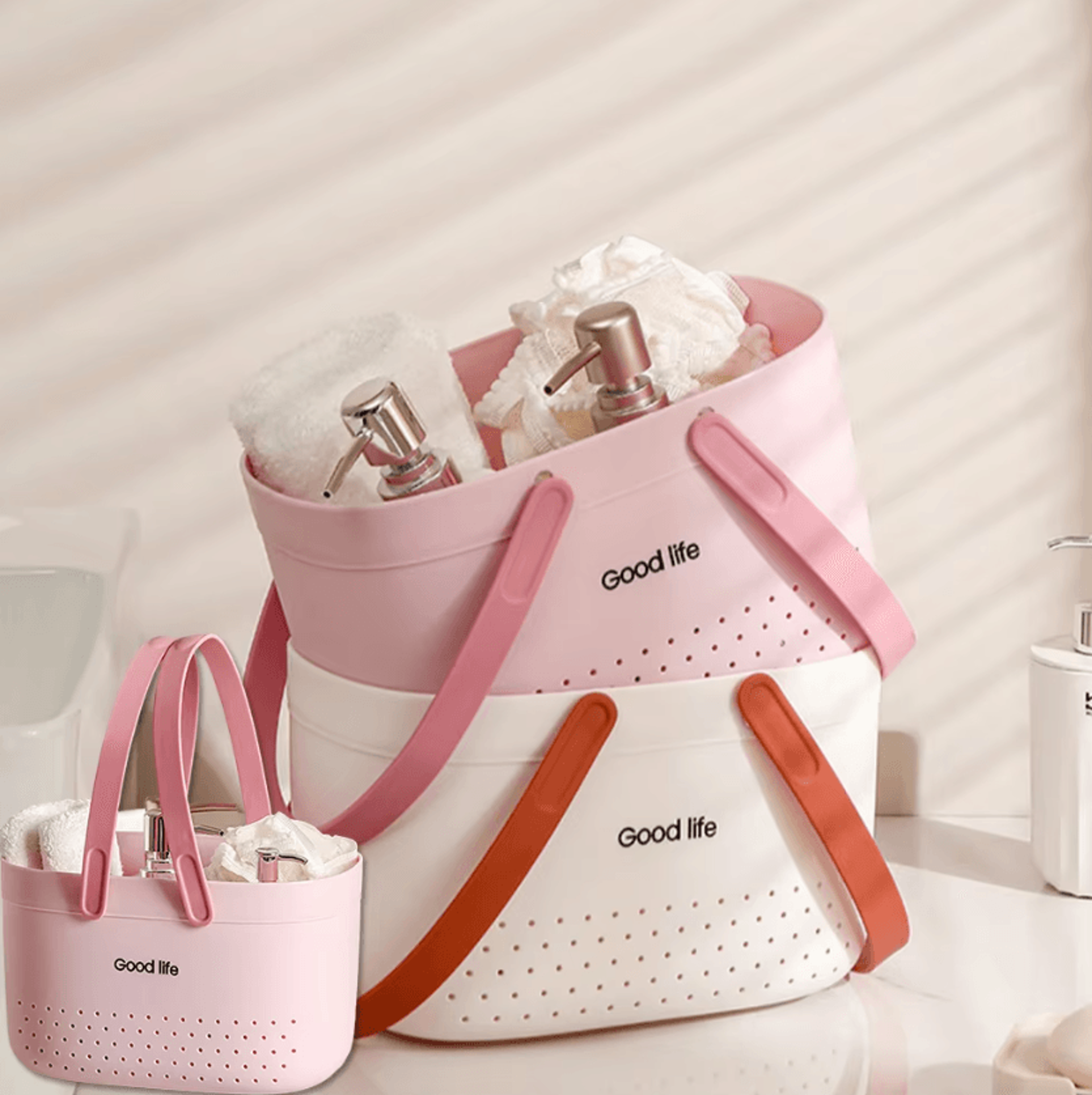 portable shower caddy basket with handles