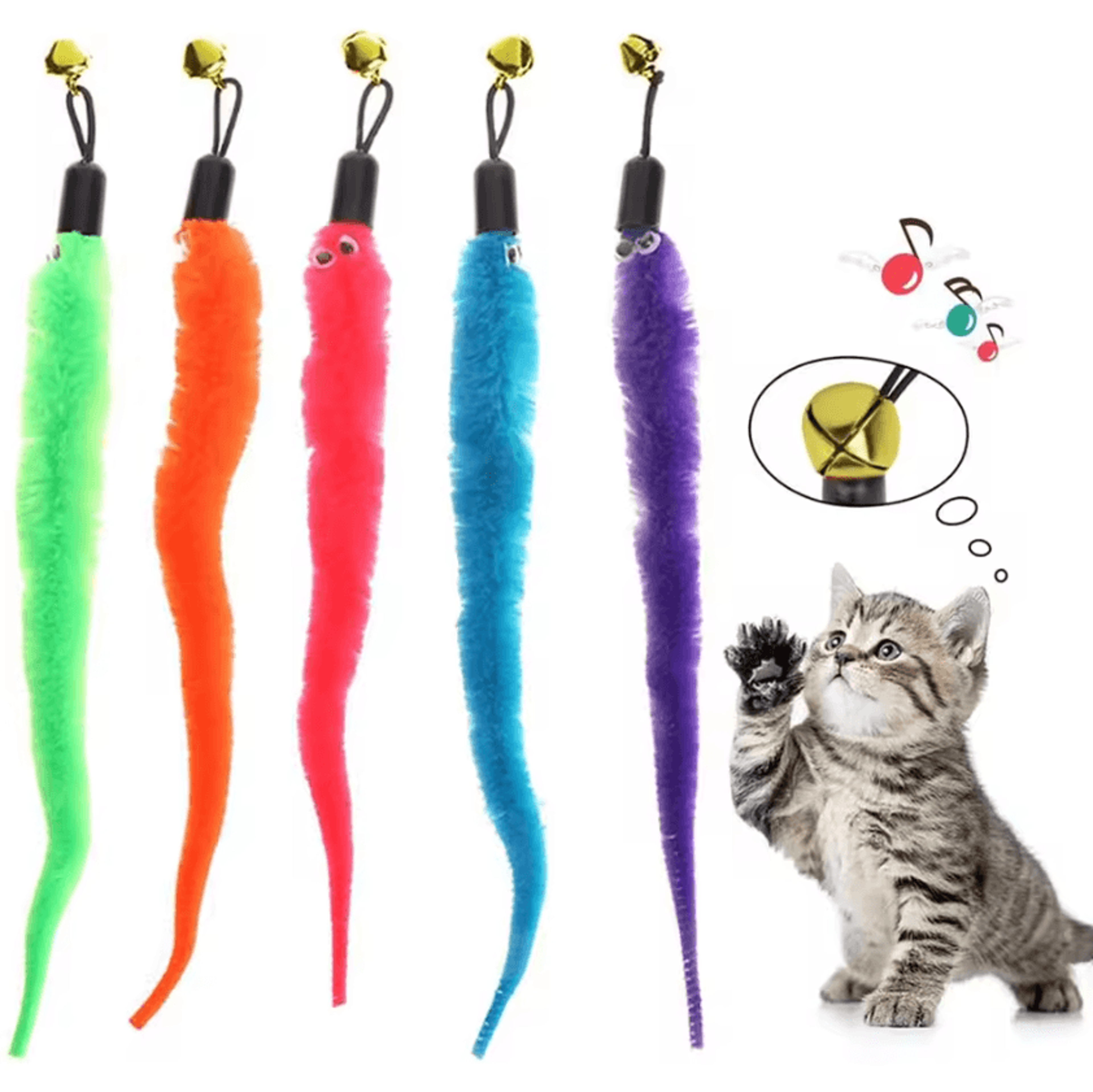 plush worm cat wand replacement toys