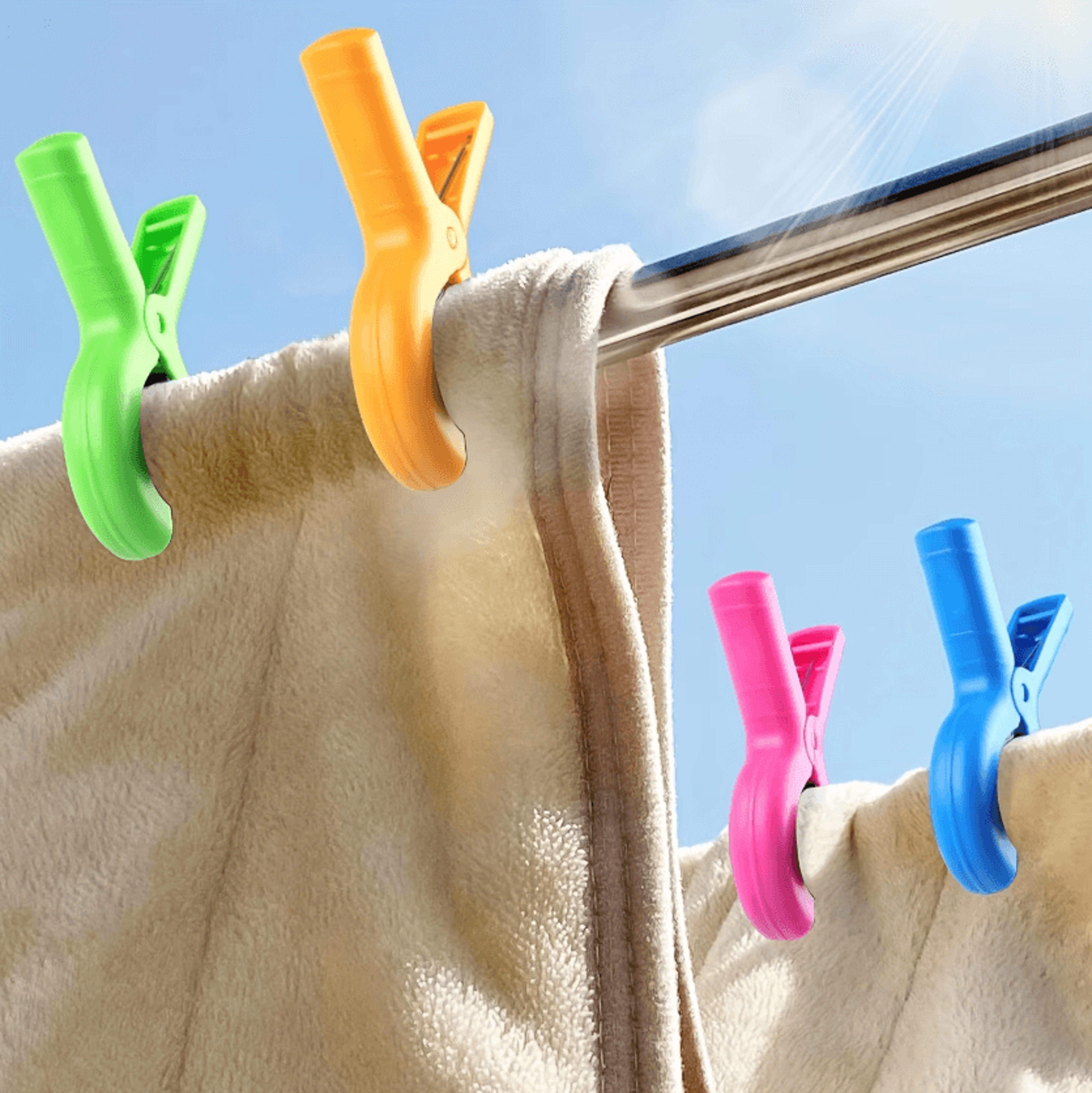 4 or 8pcs heavy duty windproof beach towel clips with storage bag