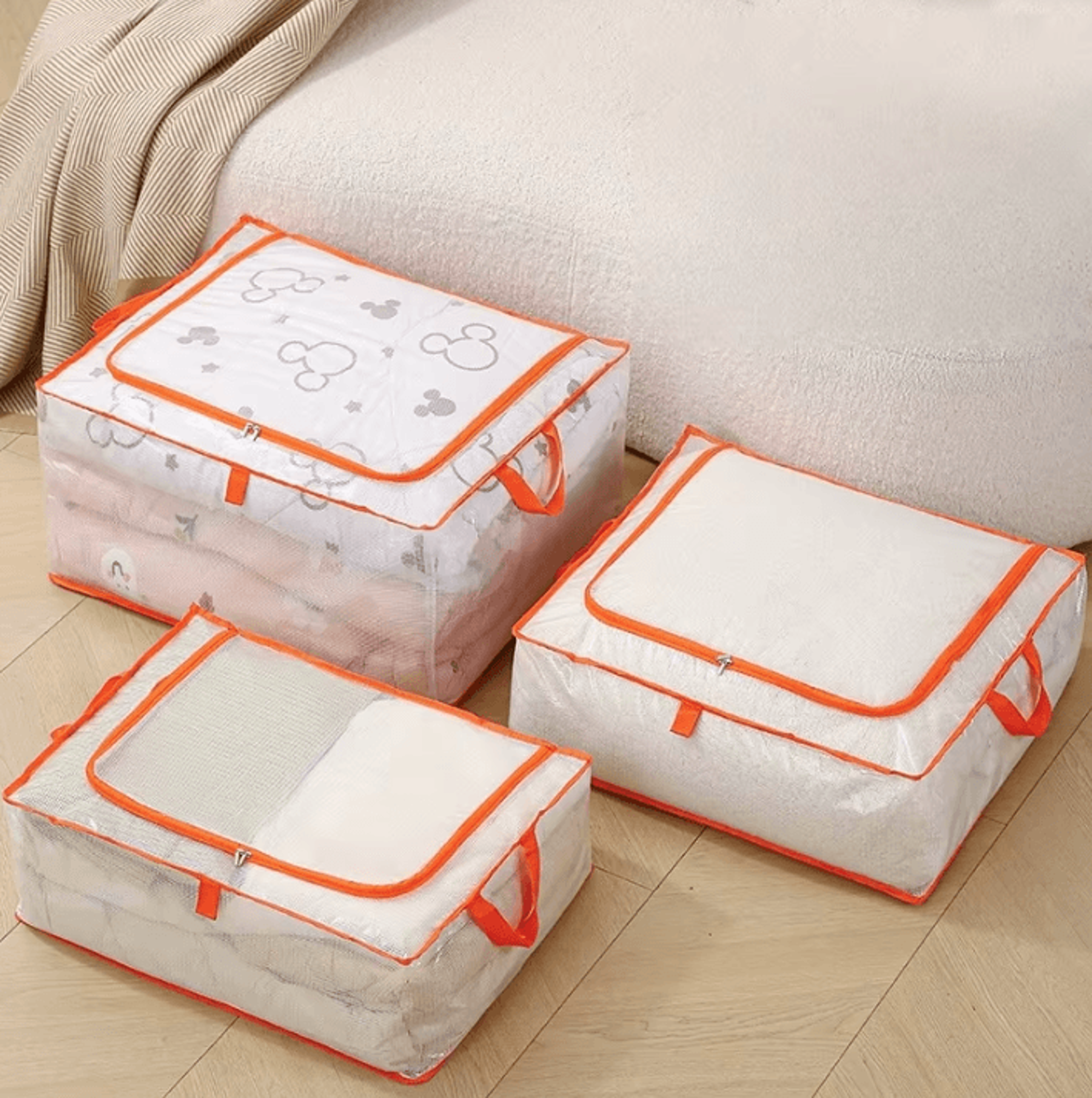 large capacity zipper storage bag for clothes and bedding