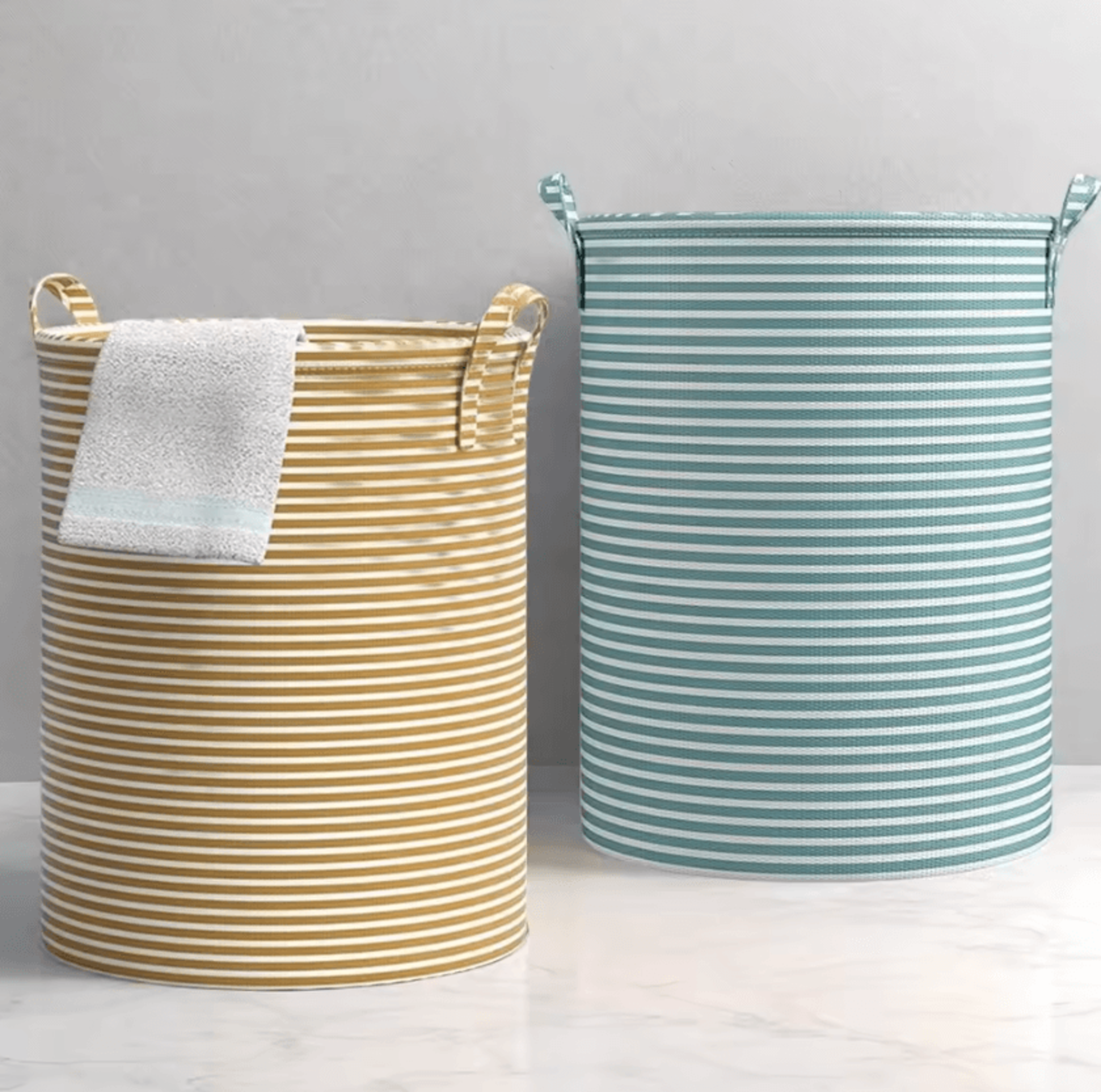 large collapsible tall laundry hamper with handles