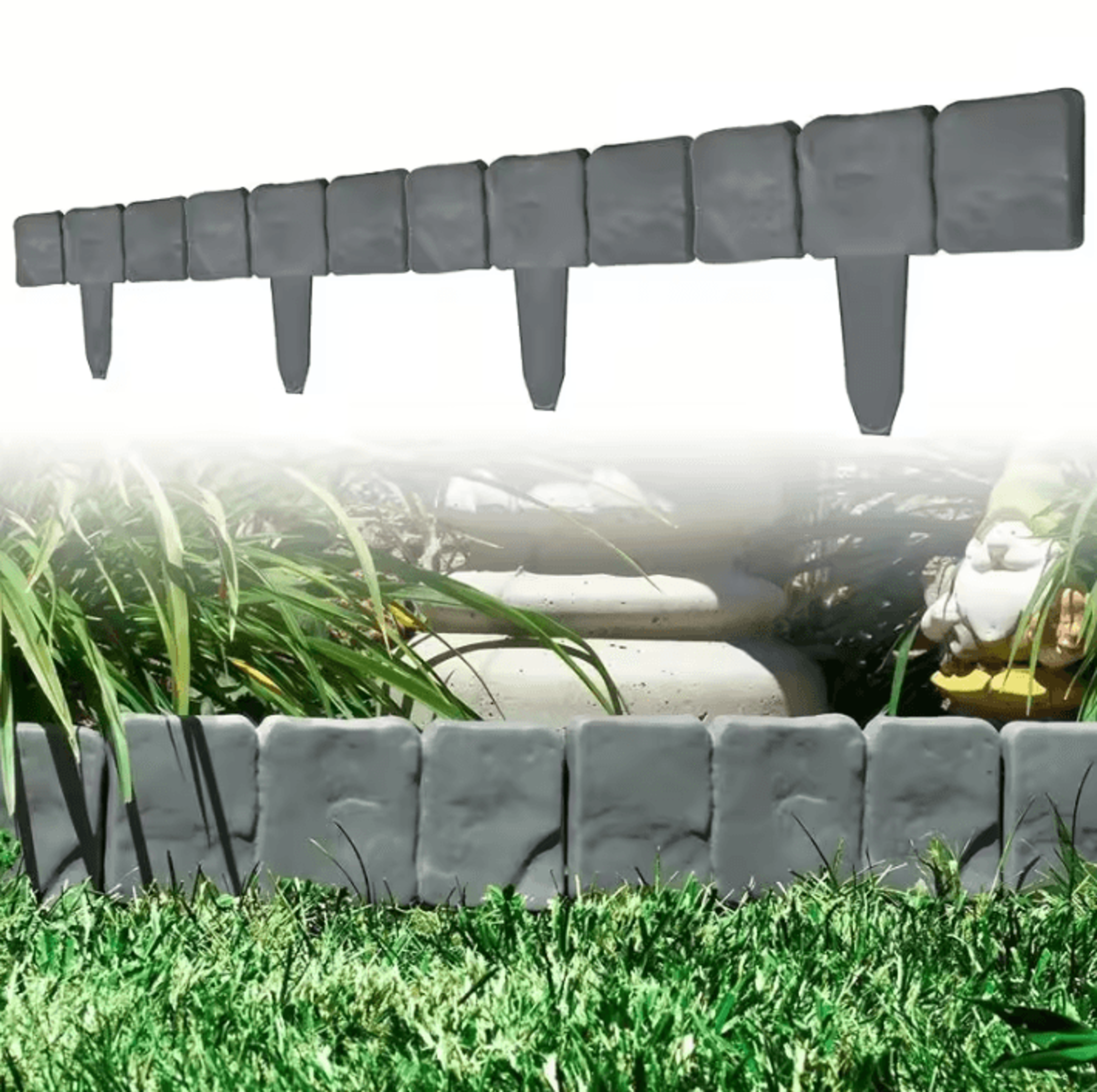 10 or 20pcs no dig faux stone garden landscape edging