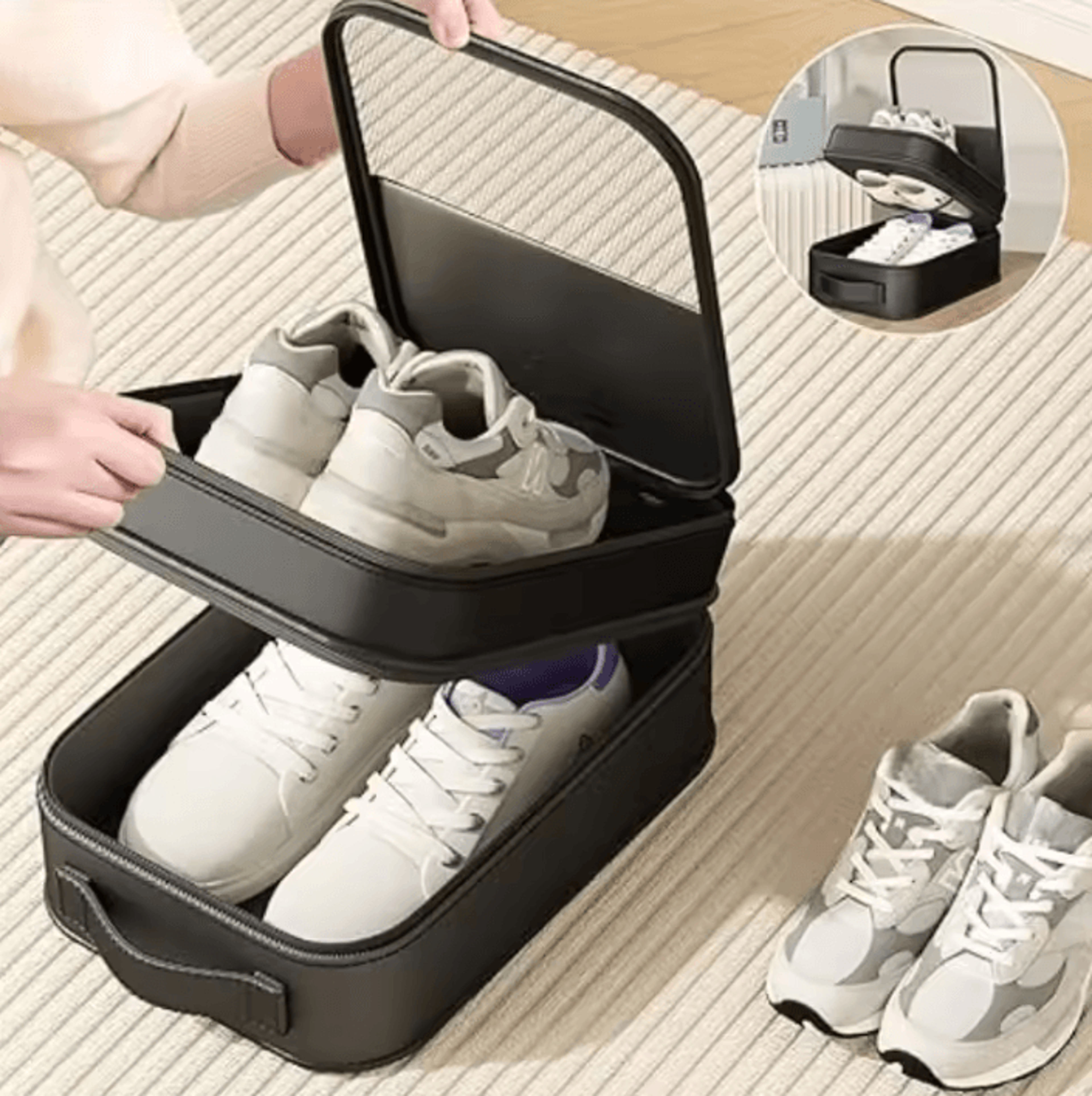 3 pair travel shoe organizer bag for luggage