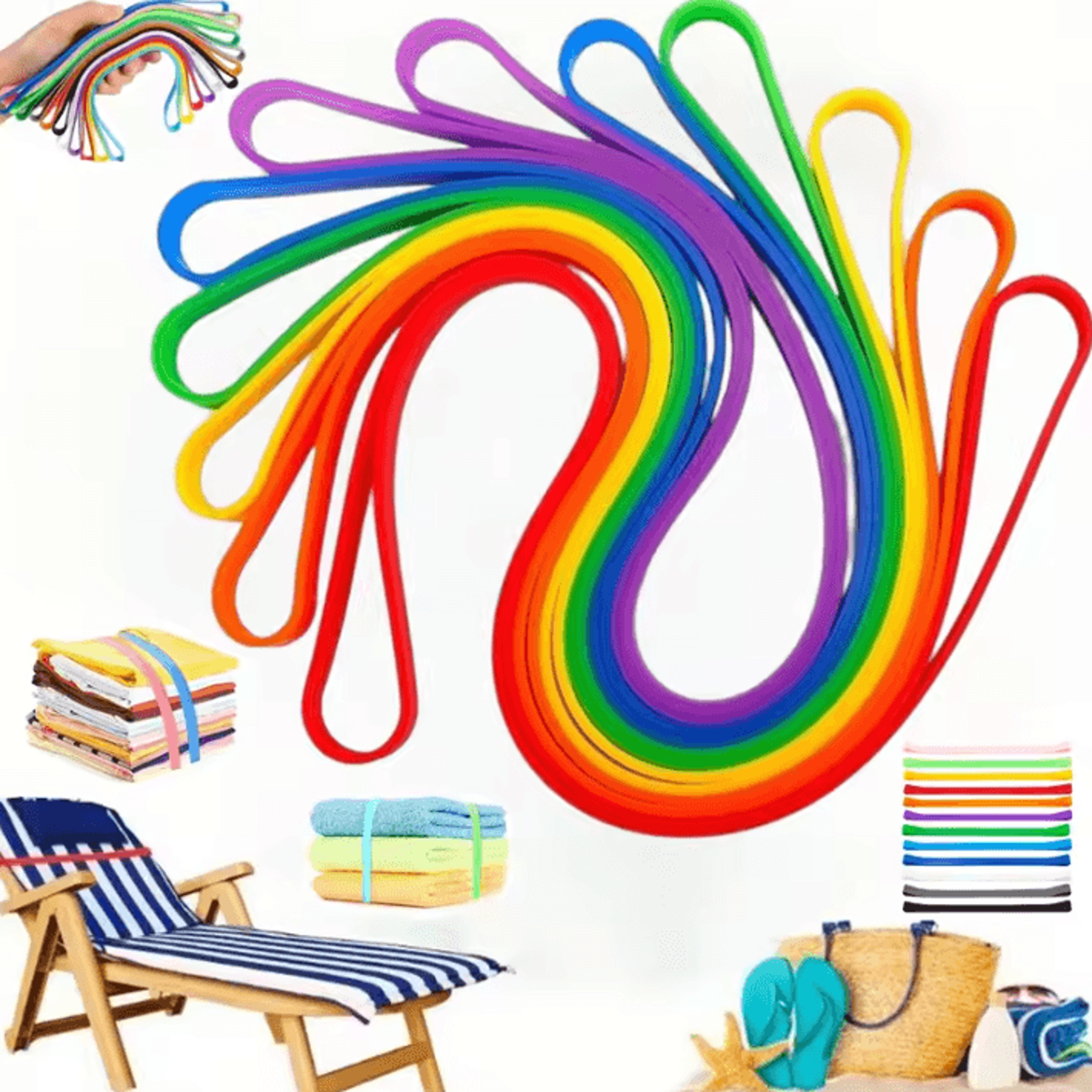 elastic windproof beach towel bands for chairs and cruise loungers