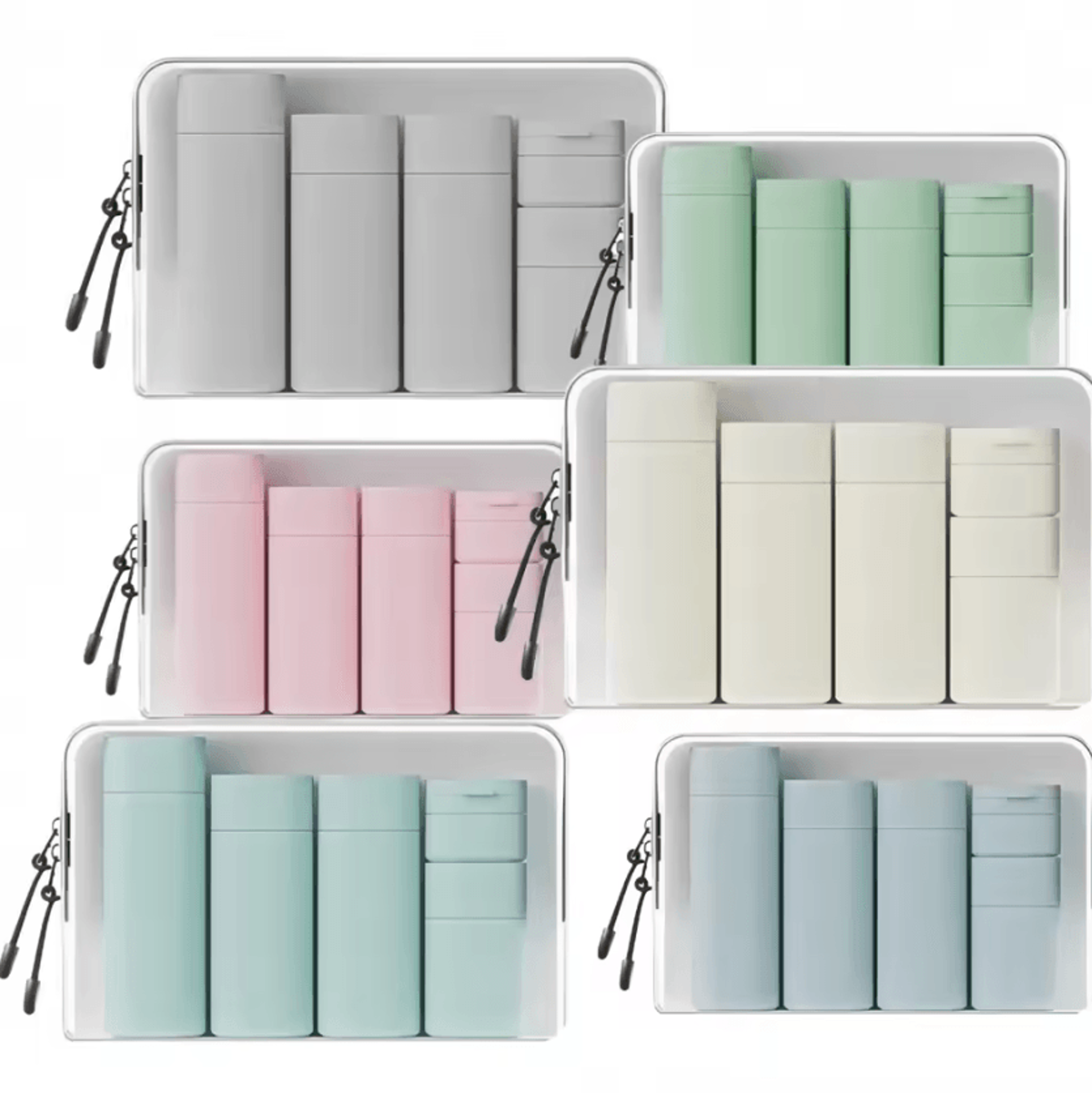 leakproof refillable silicone travel bottle set