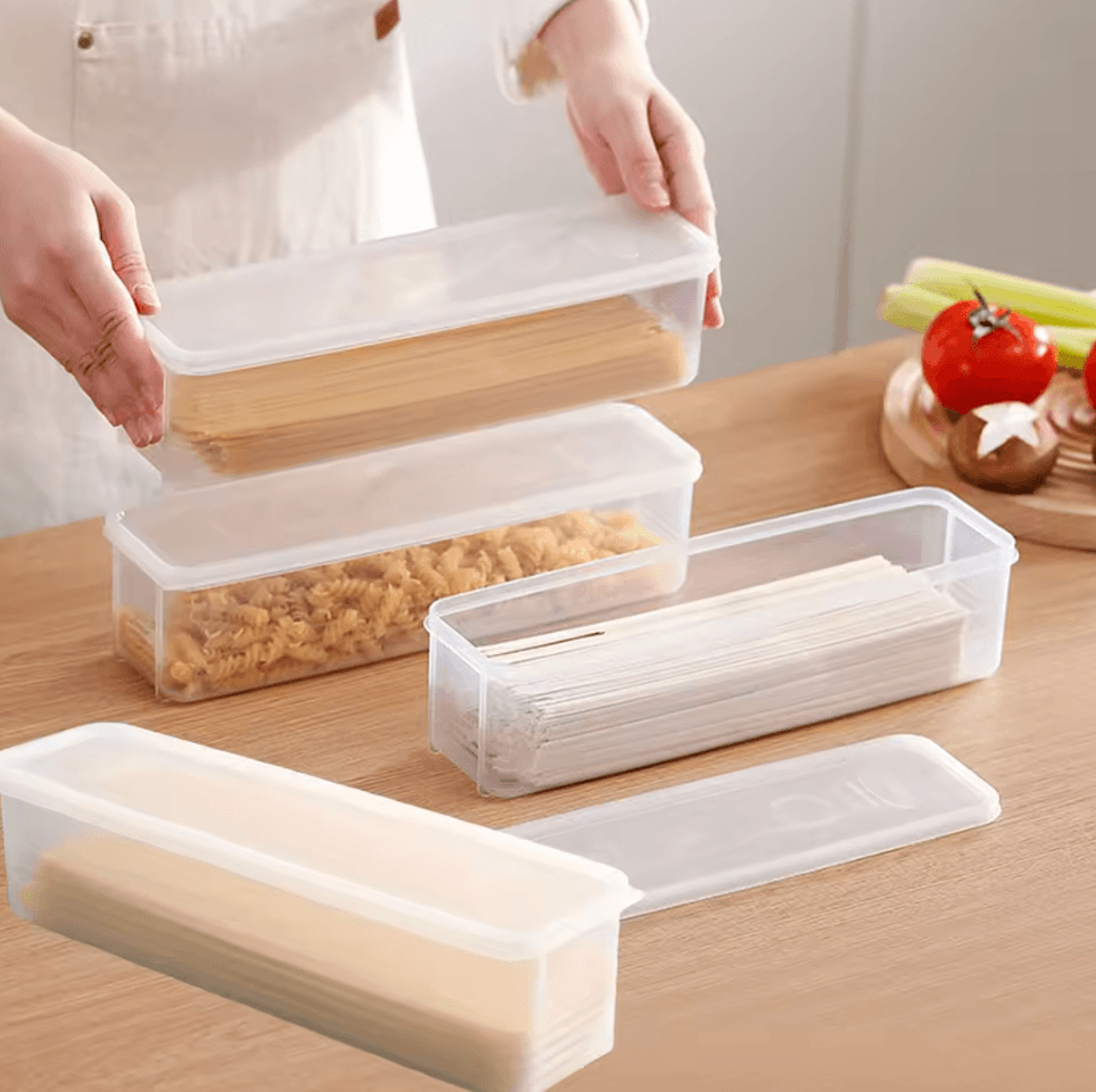 airtight spaghetti and pasta storage container with lid