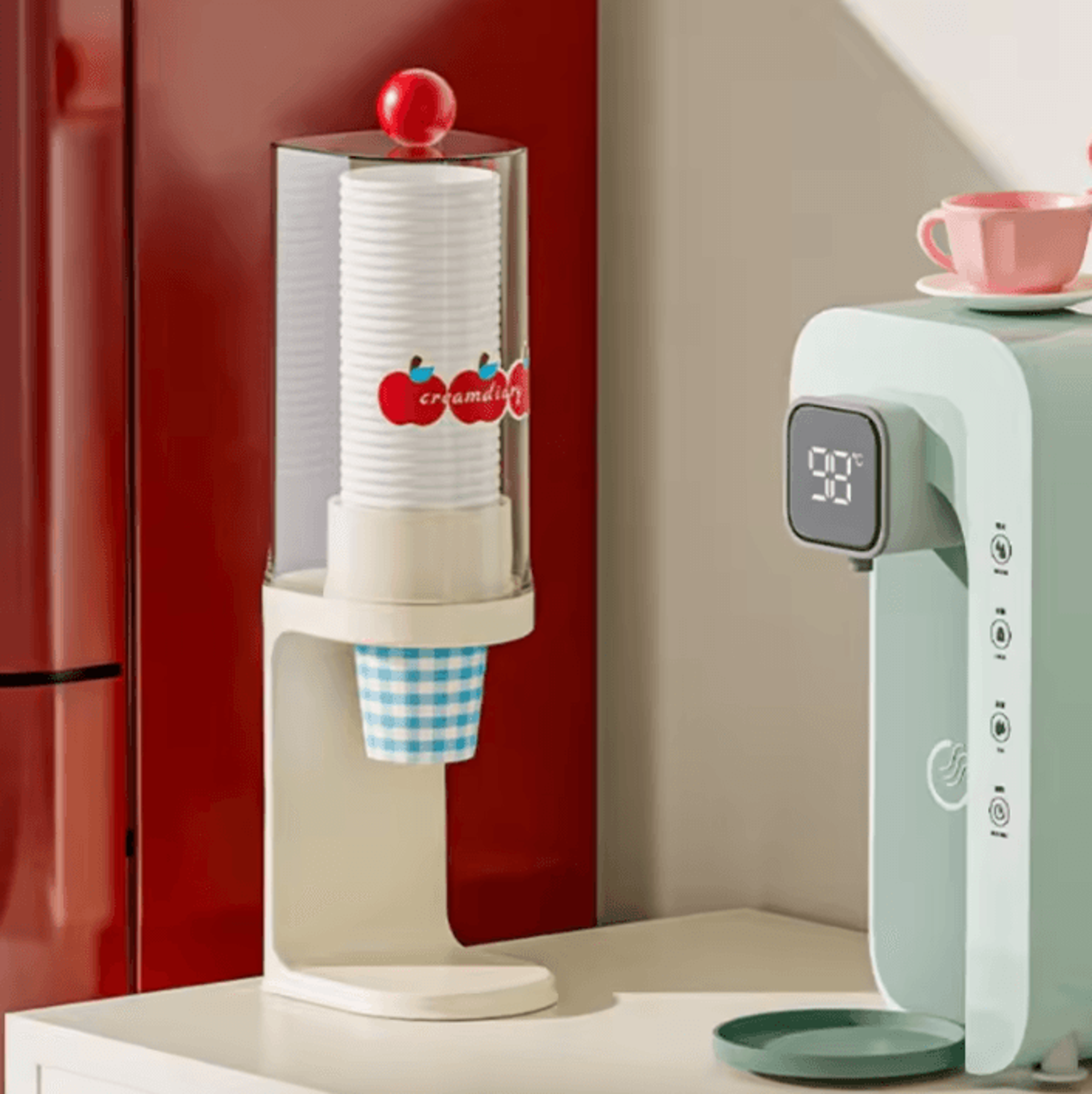 pull type disposable cup dispenser for water cooler and bathroom