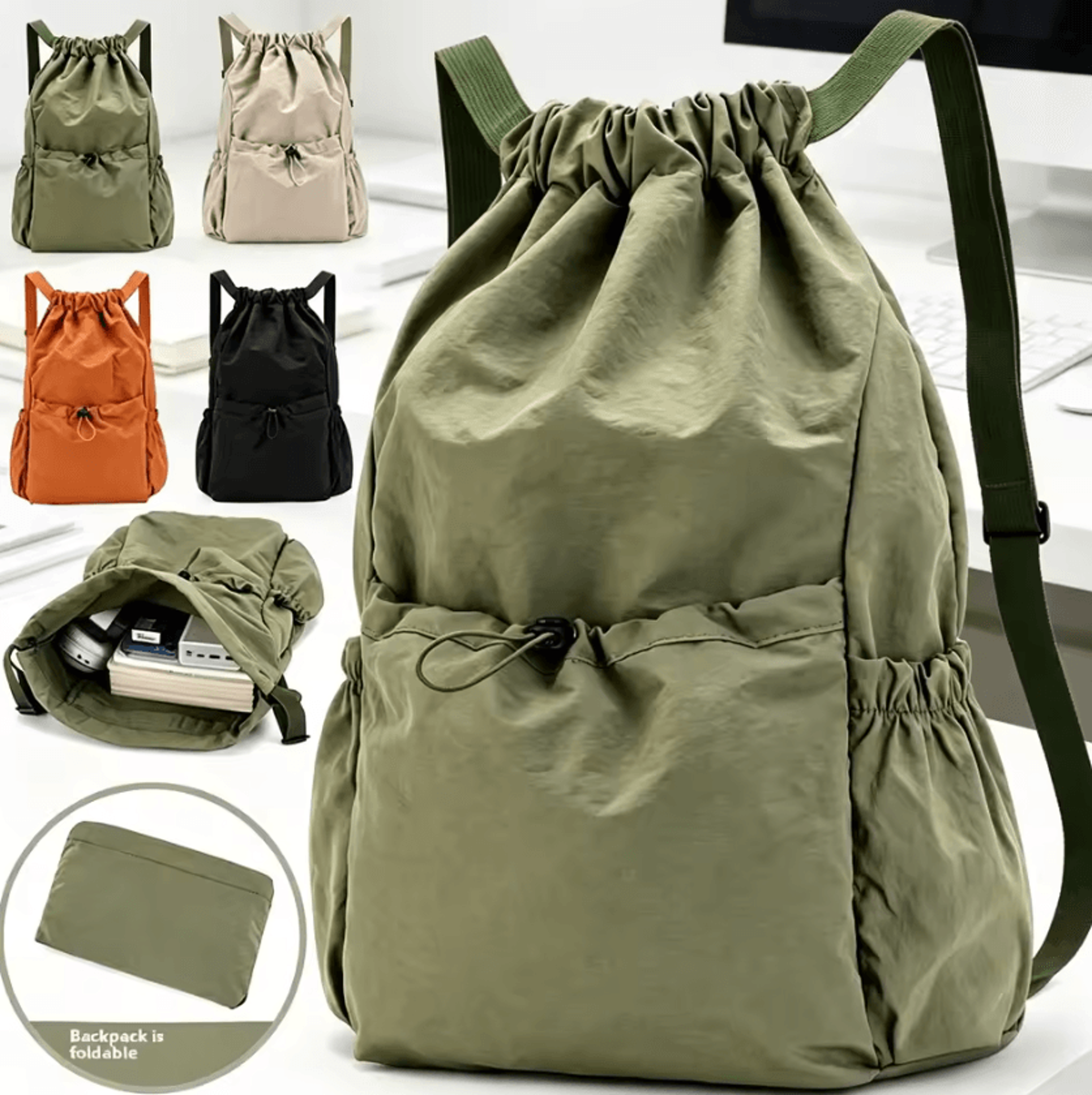 lightweight waterproof drawstring backpack for sports and travel