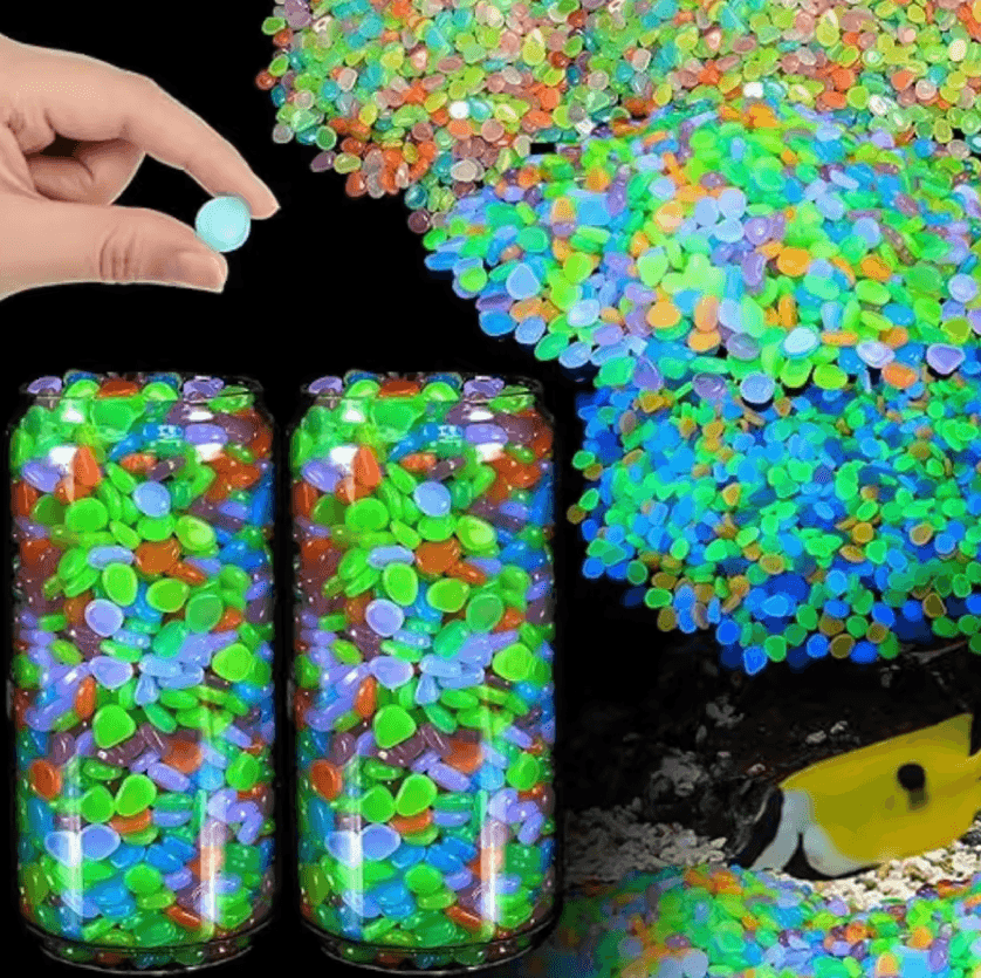 1200pcs glow in the dark garden pebbles and stones