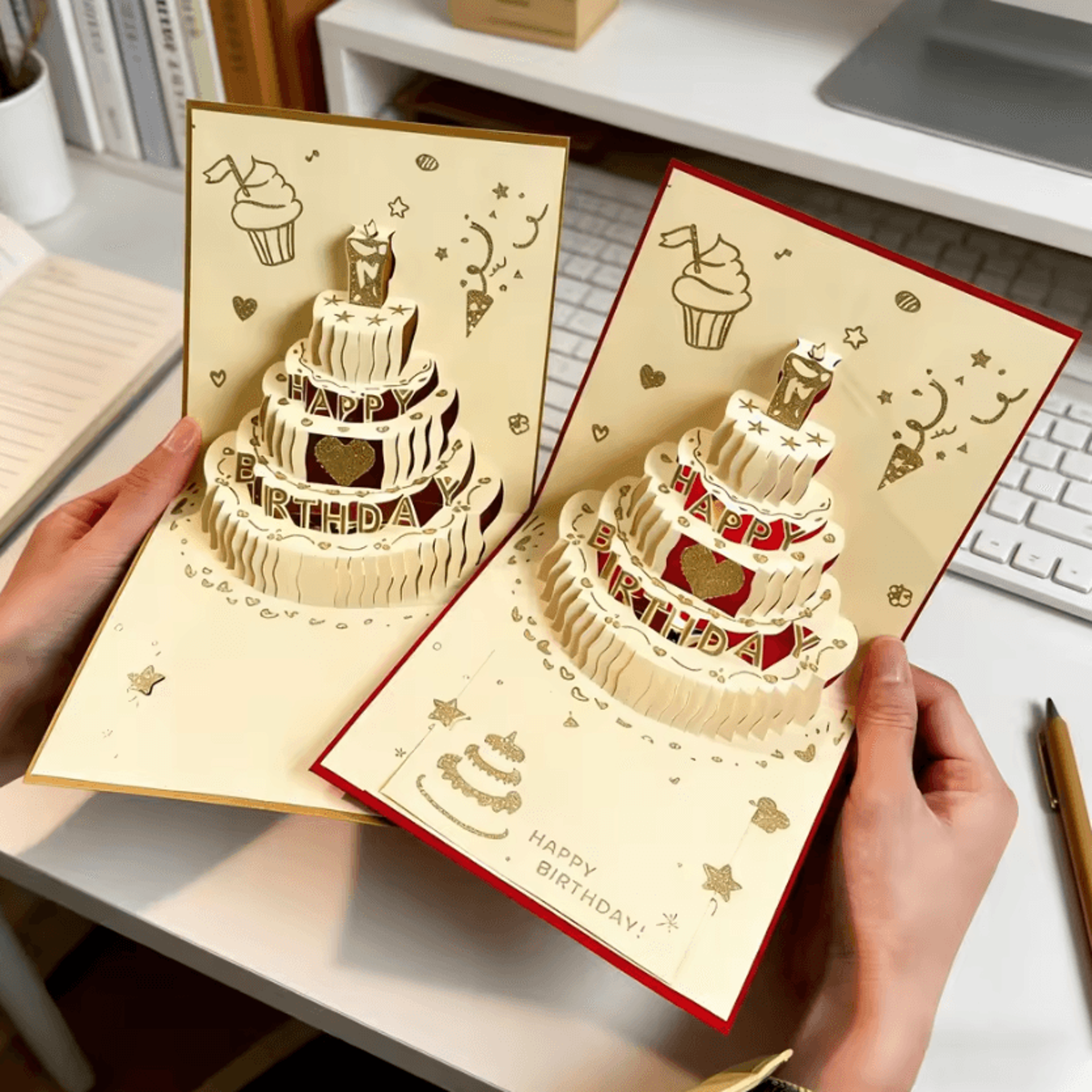 handmade 3d pop up greeting card with envelope