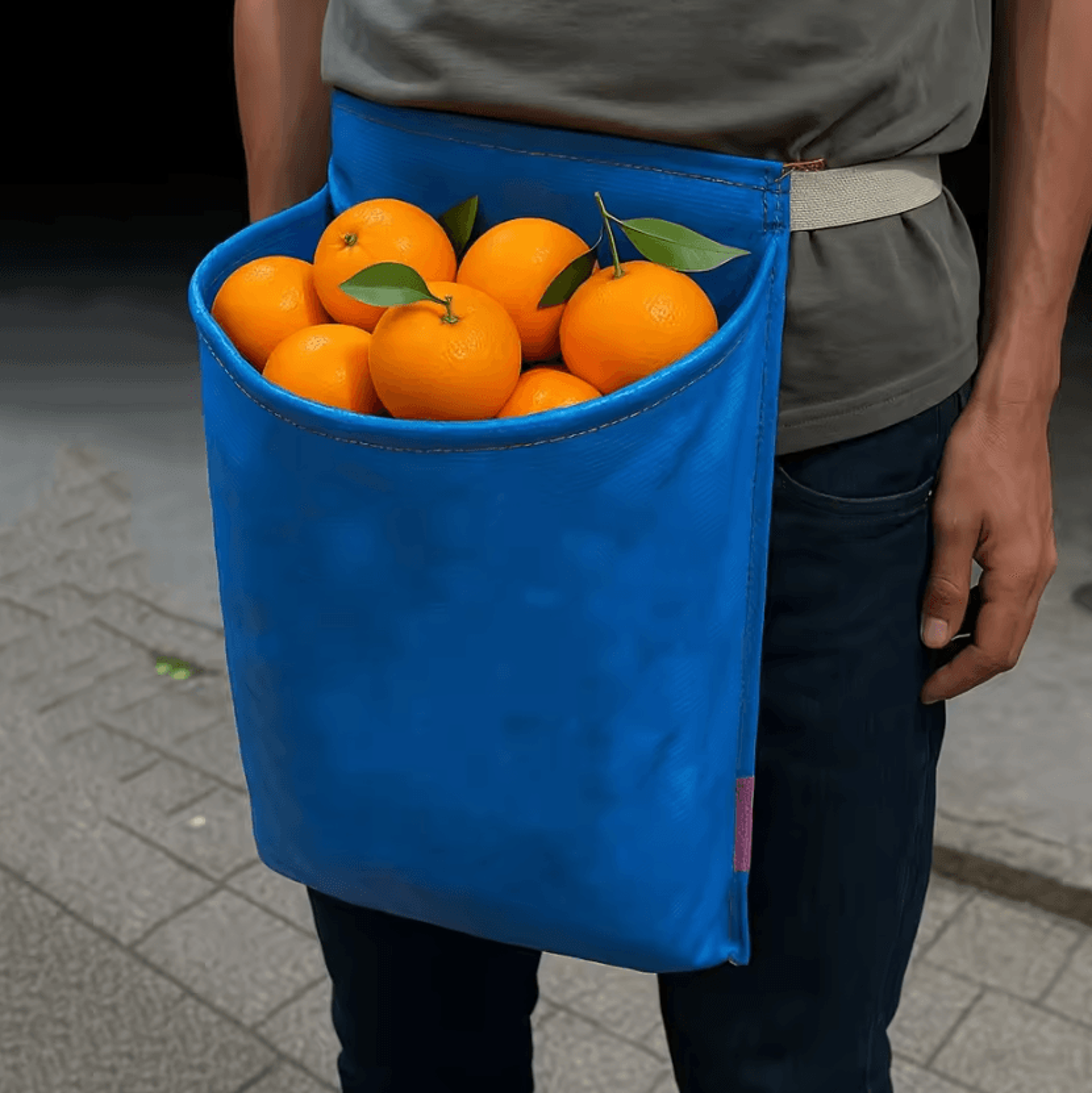 foldable canvas foraging pouch and fruit picking bag