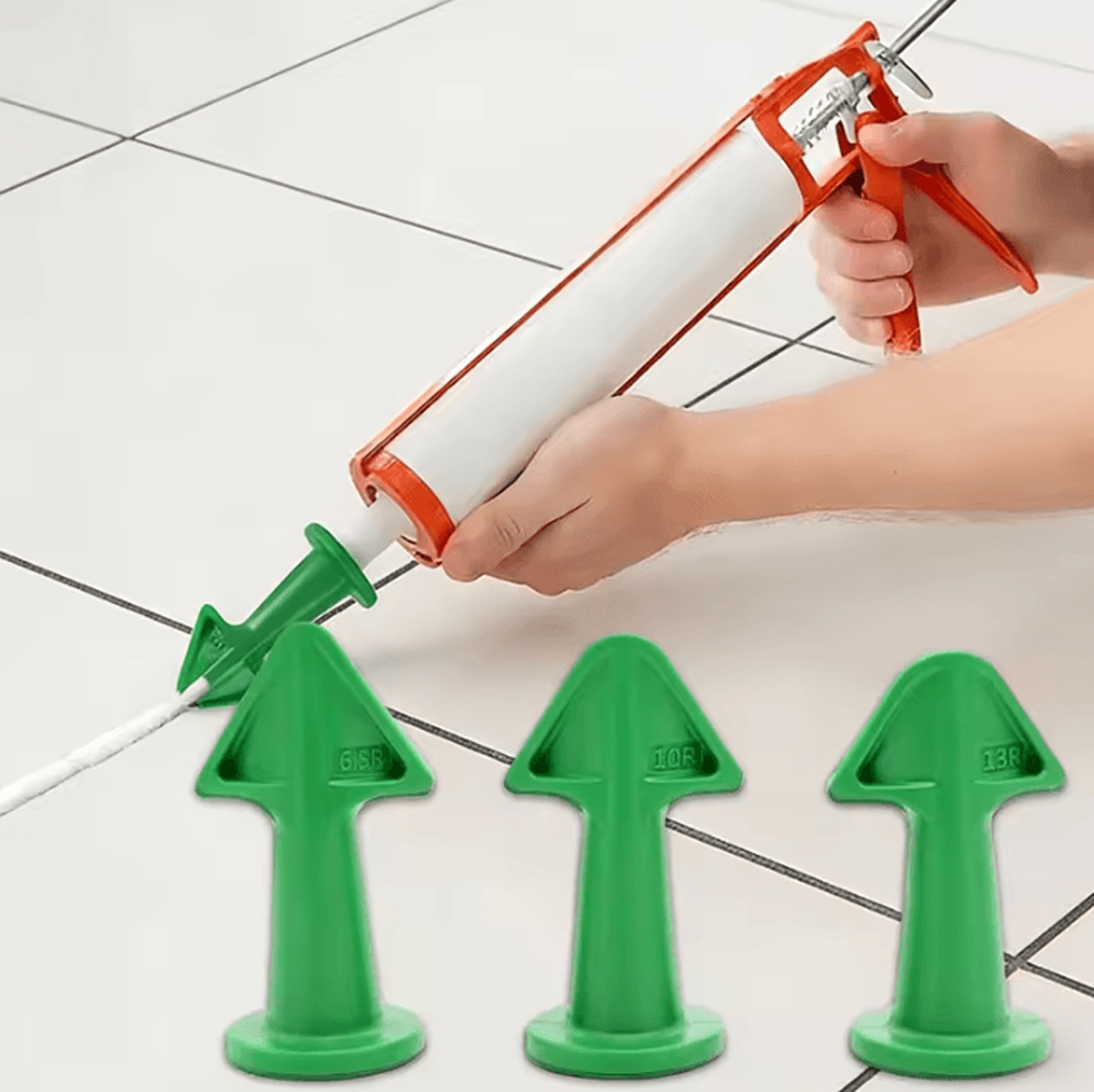 3 piece reusable caulk applicator nozzle set