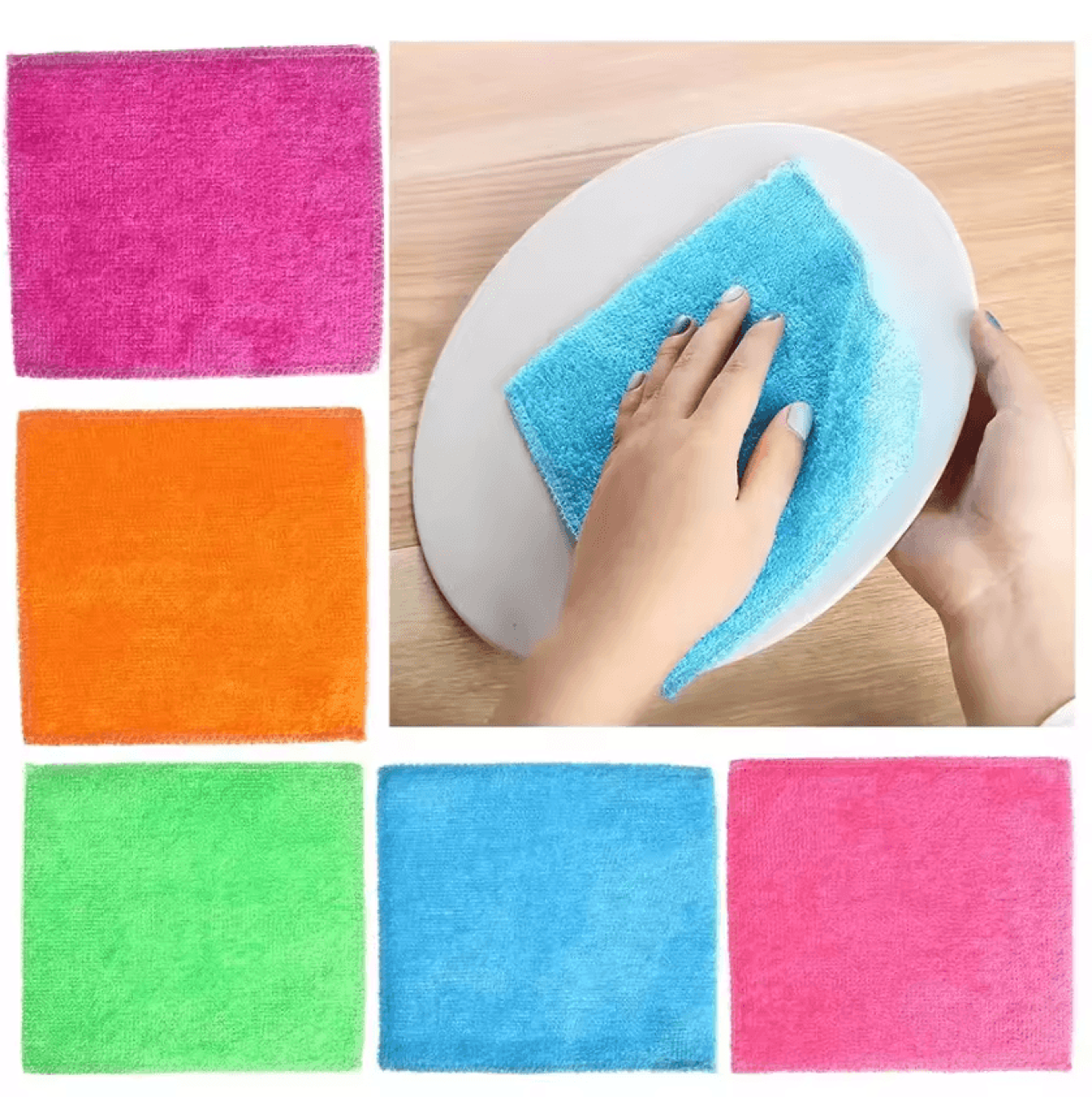 reusable bamboo fiber anti grease kitchen cleaning cloth