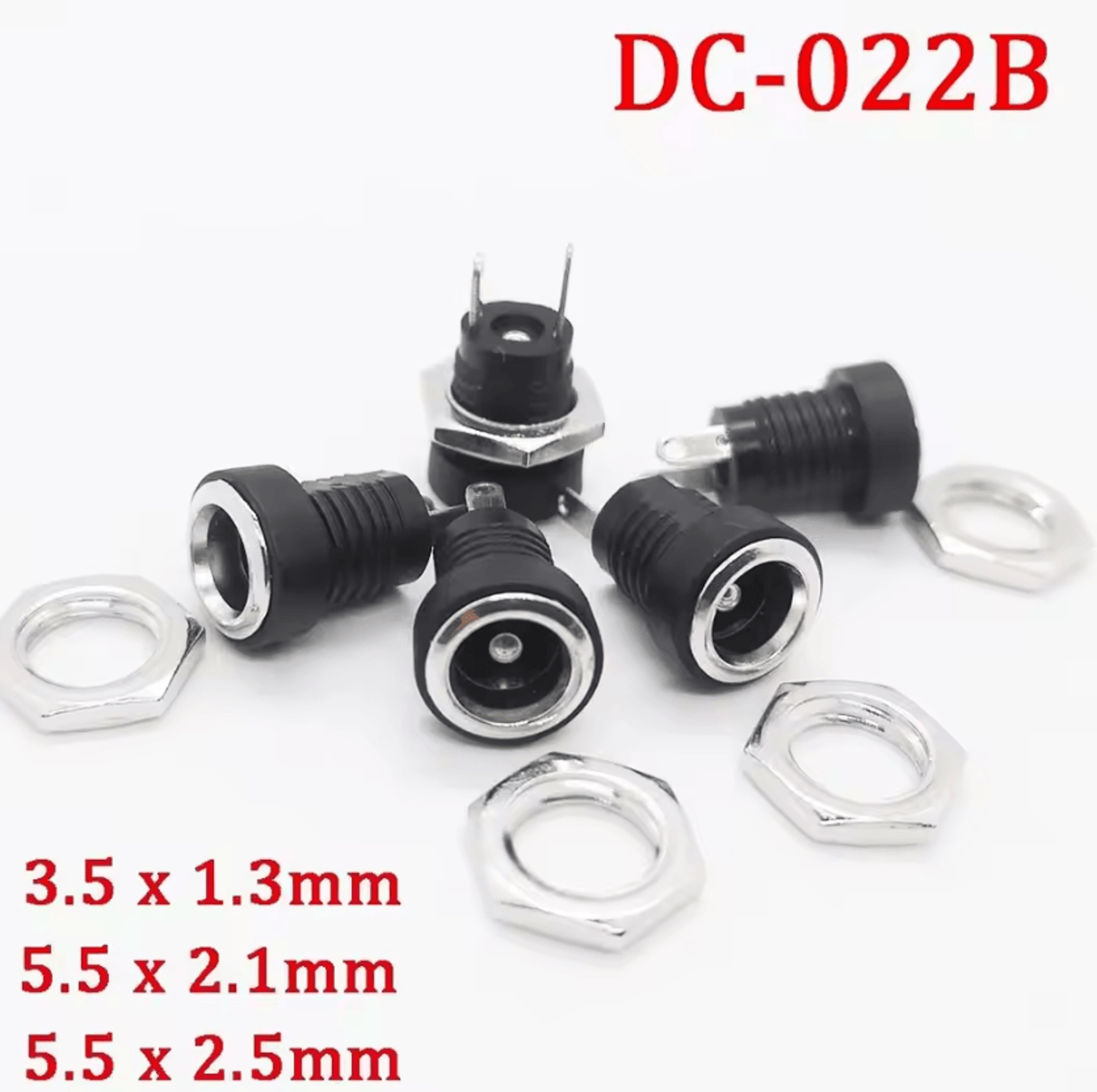 dc022b female dc power jack panel mount connector