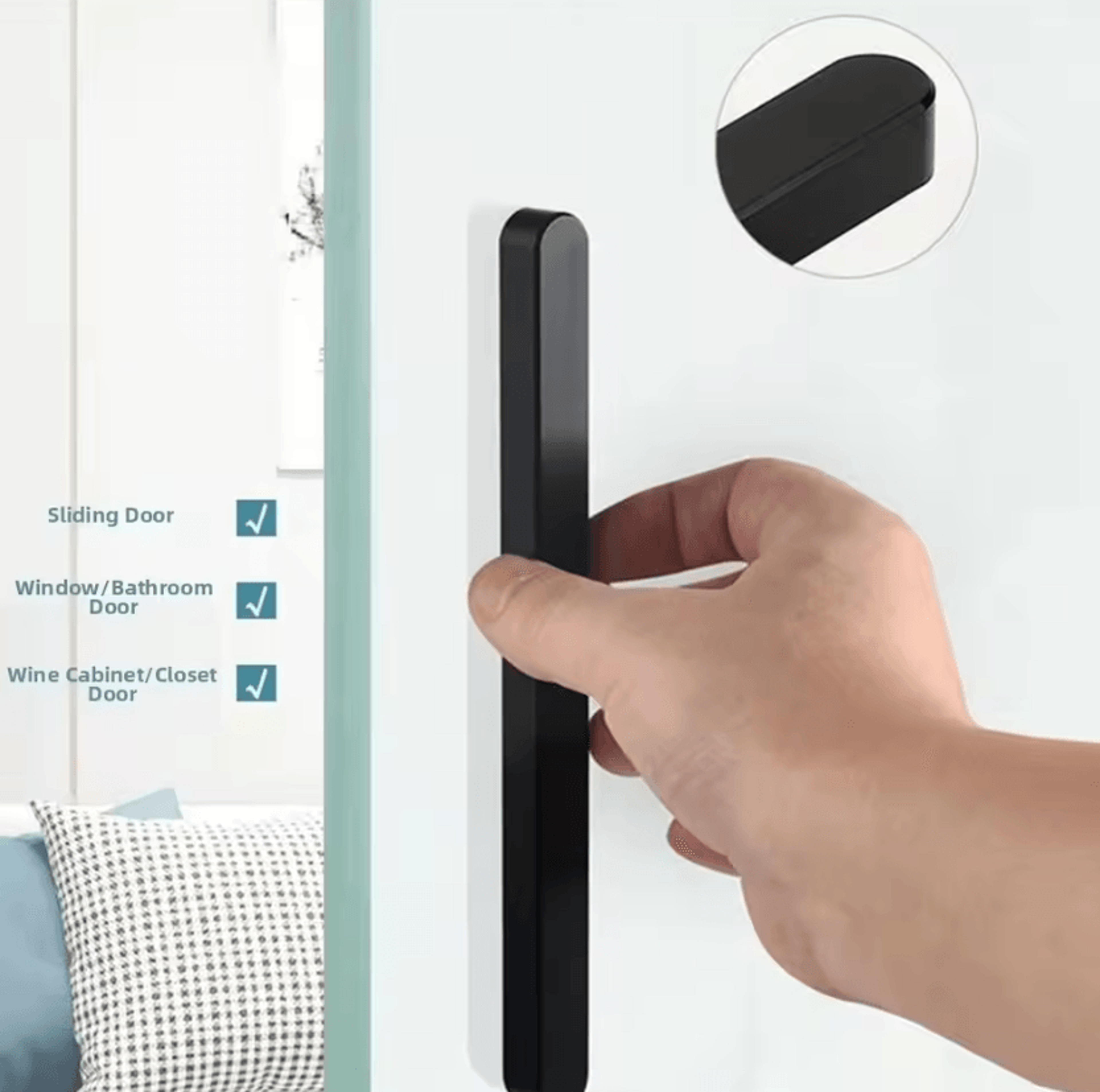 7 inch self adhesive sliding door handle
