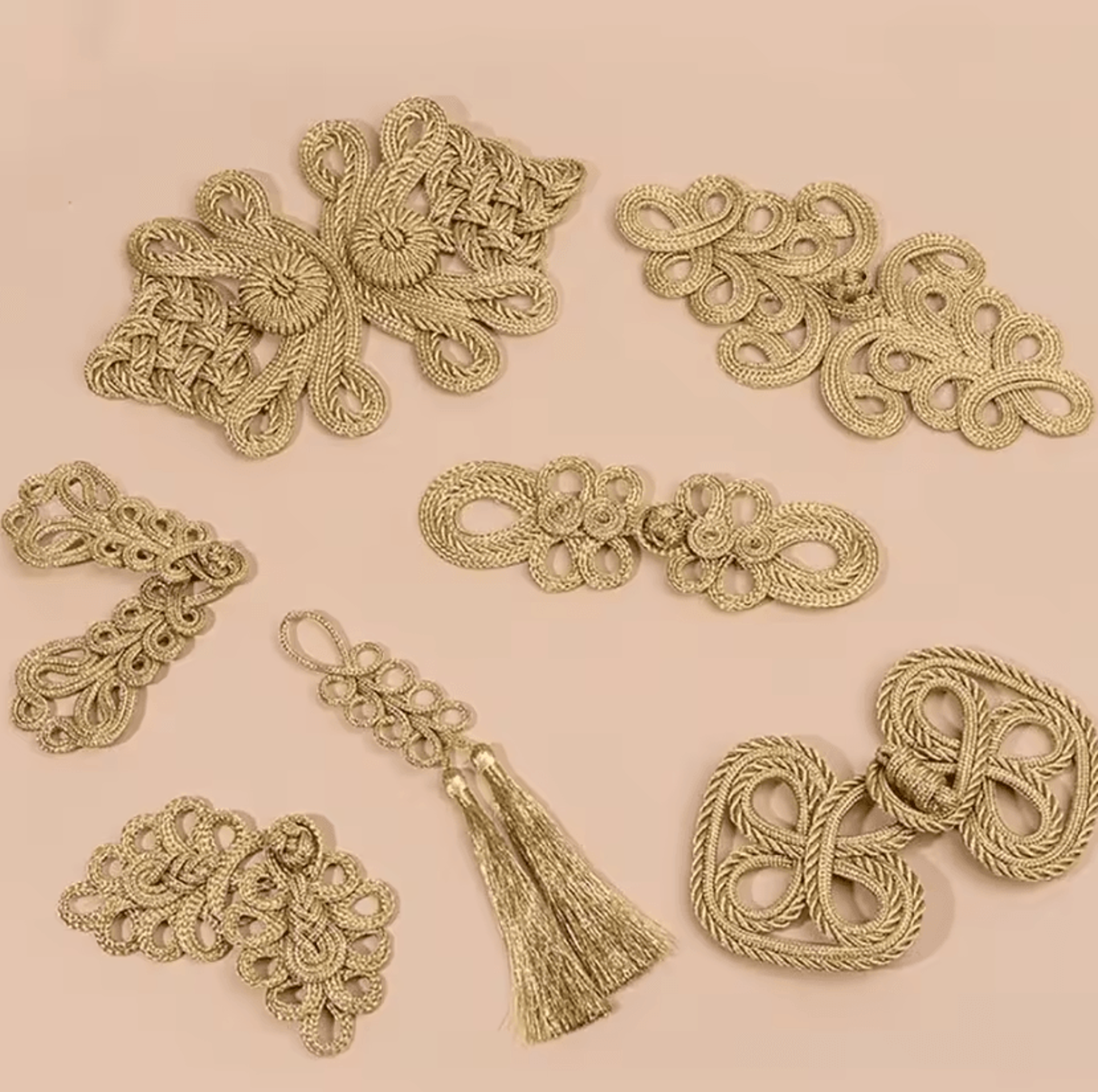 golden chinese frog knot buttons flower sewing fasteners