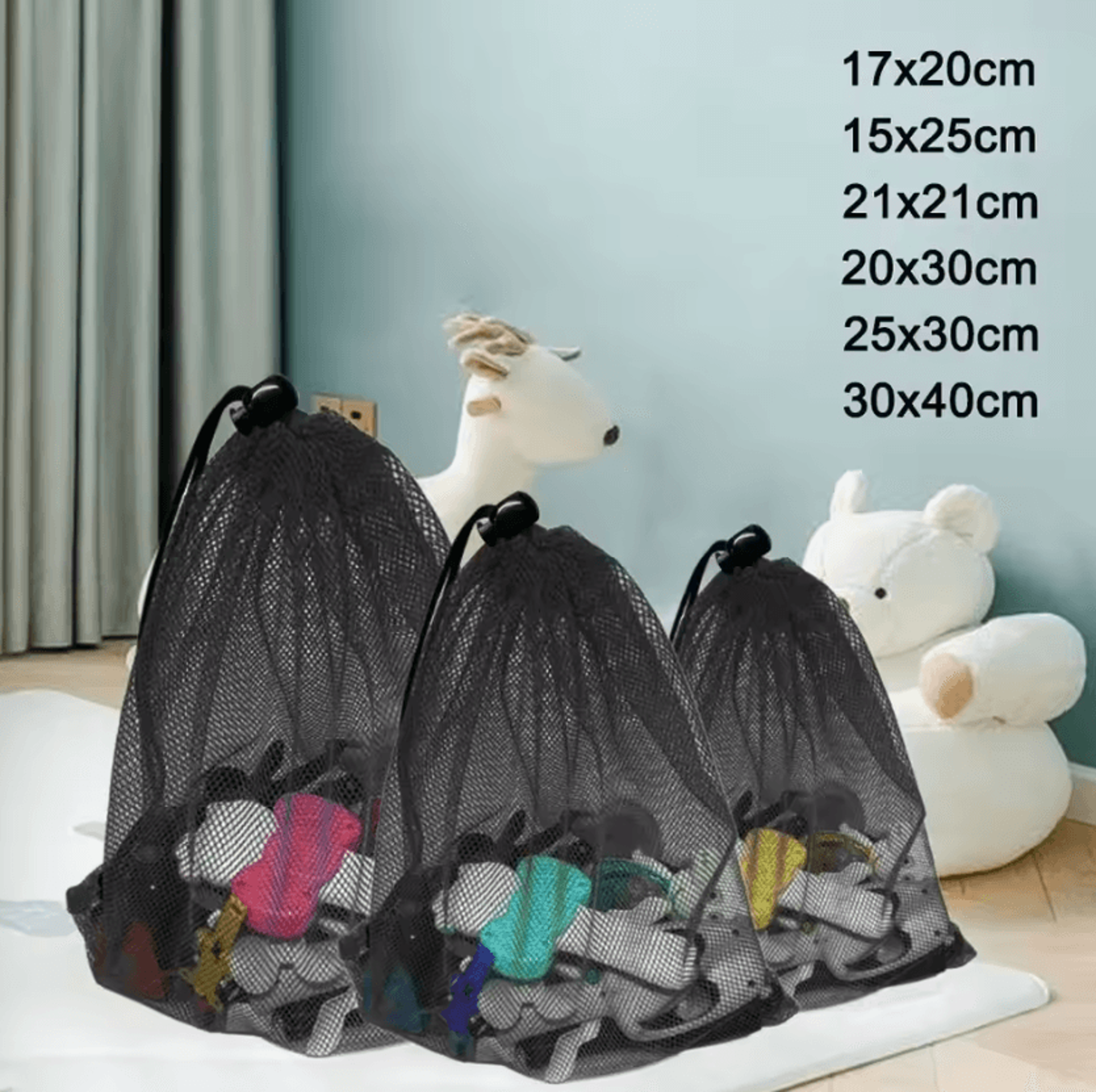 durable nylon mesh drawstring storage pouch