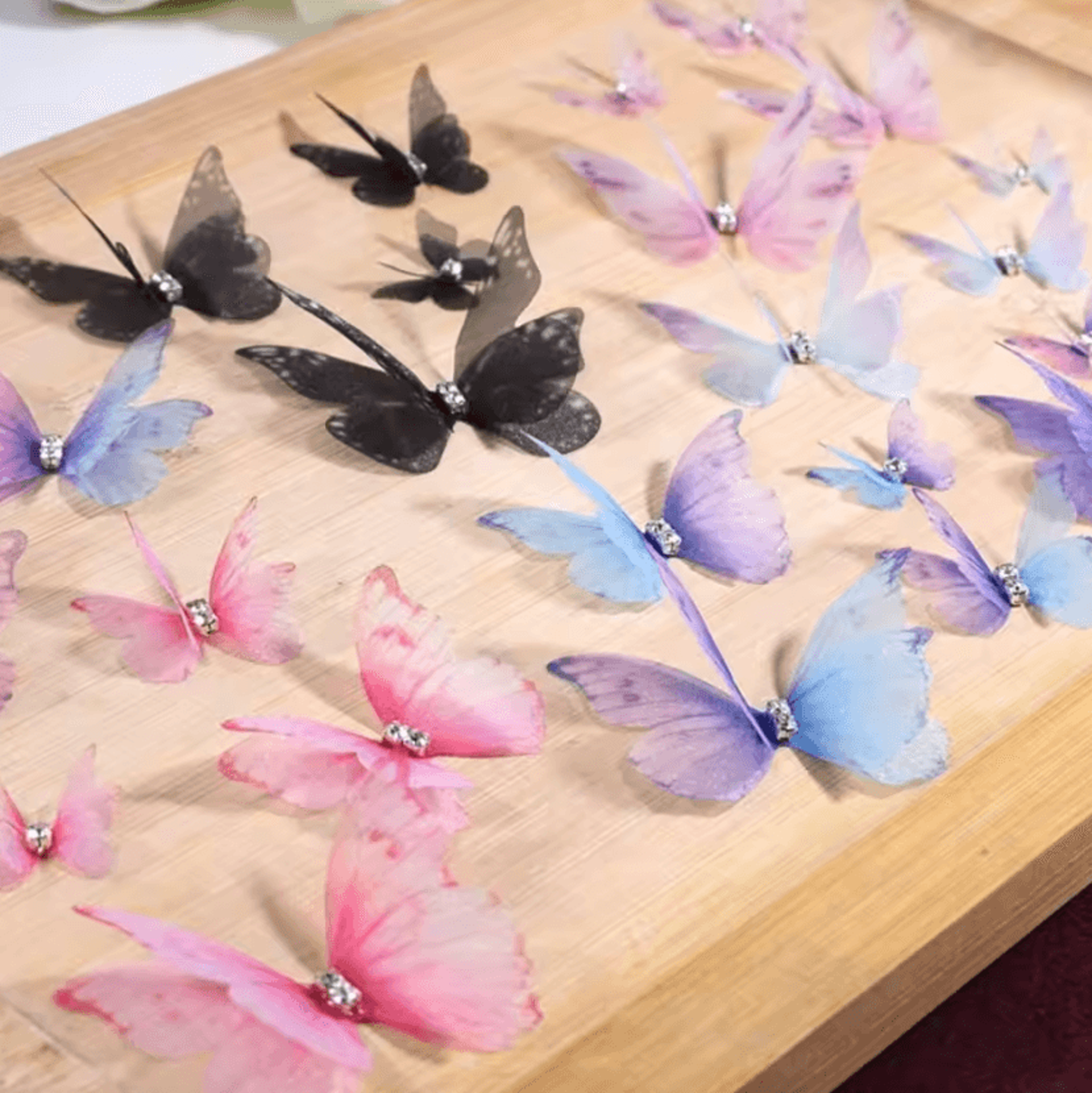 50pcs 3d chiffon butterfly appliques for sewing and crafts