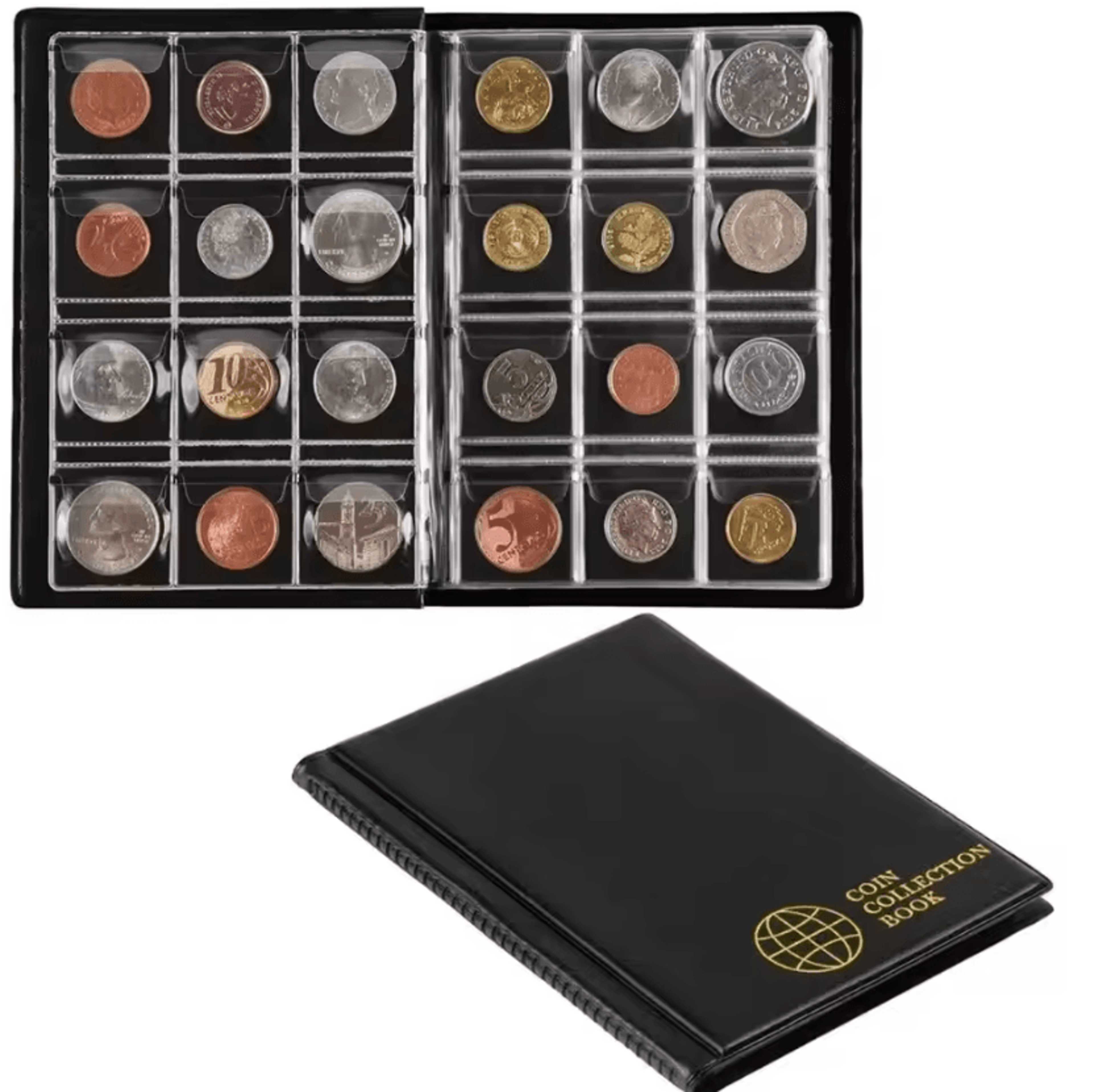 120 pocket coin collection album with transparent pages