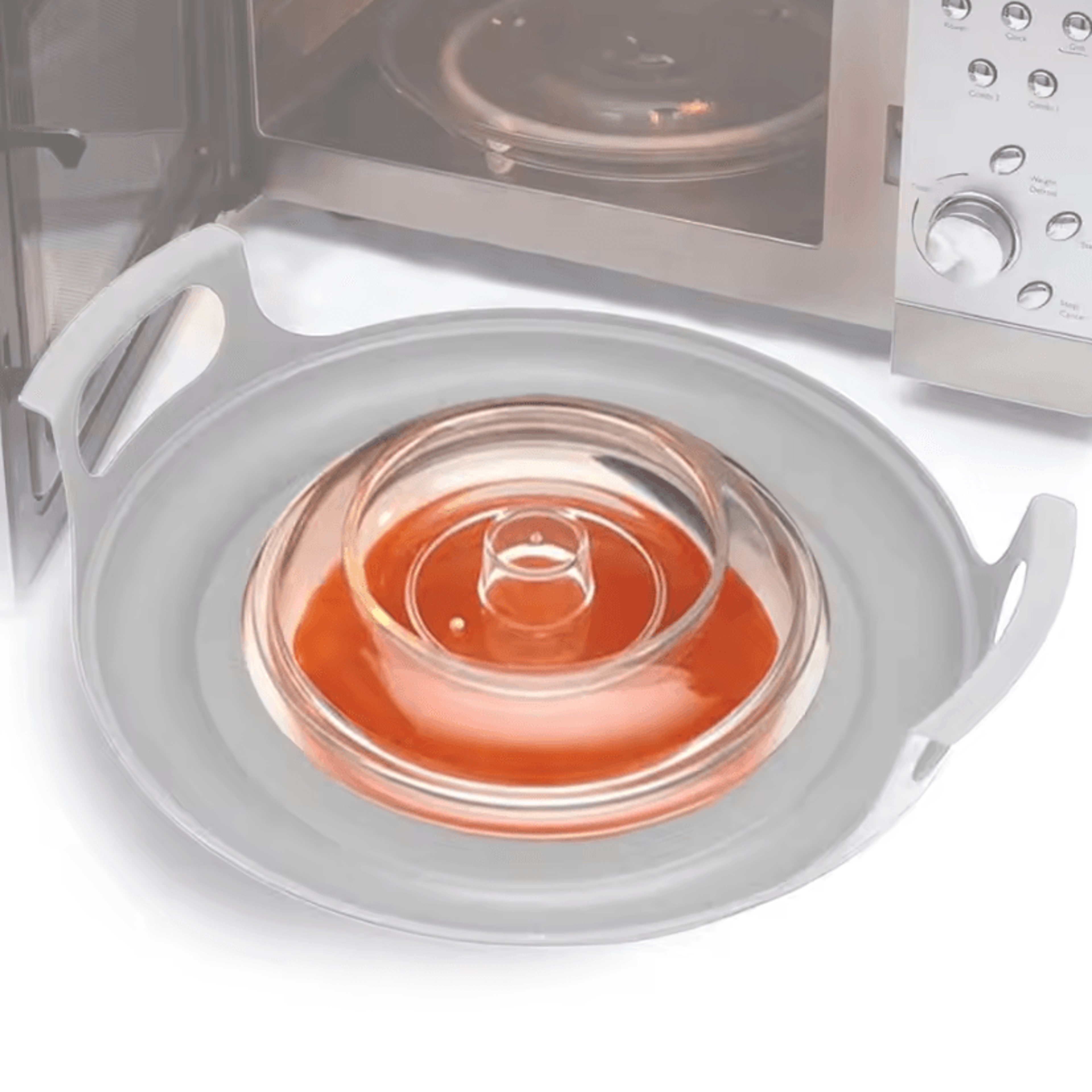 heat resistant microwave plate holder with easy grip handles