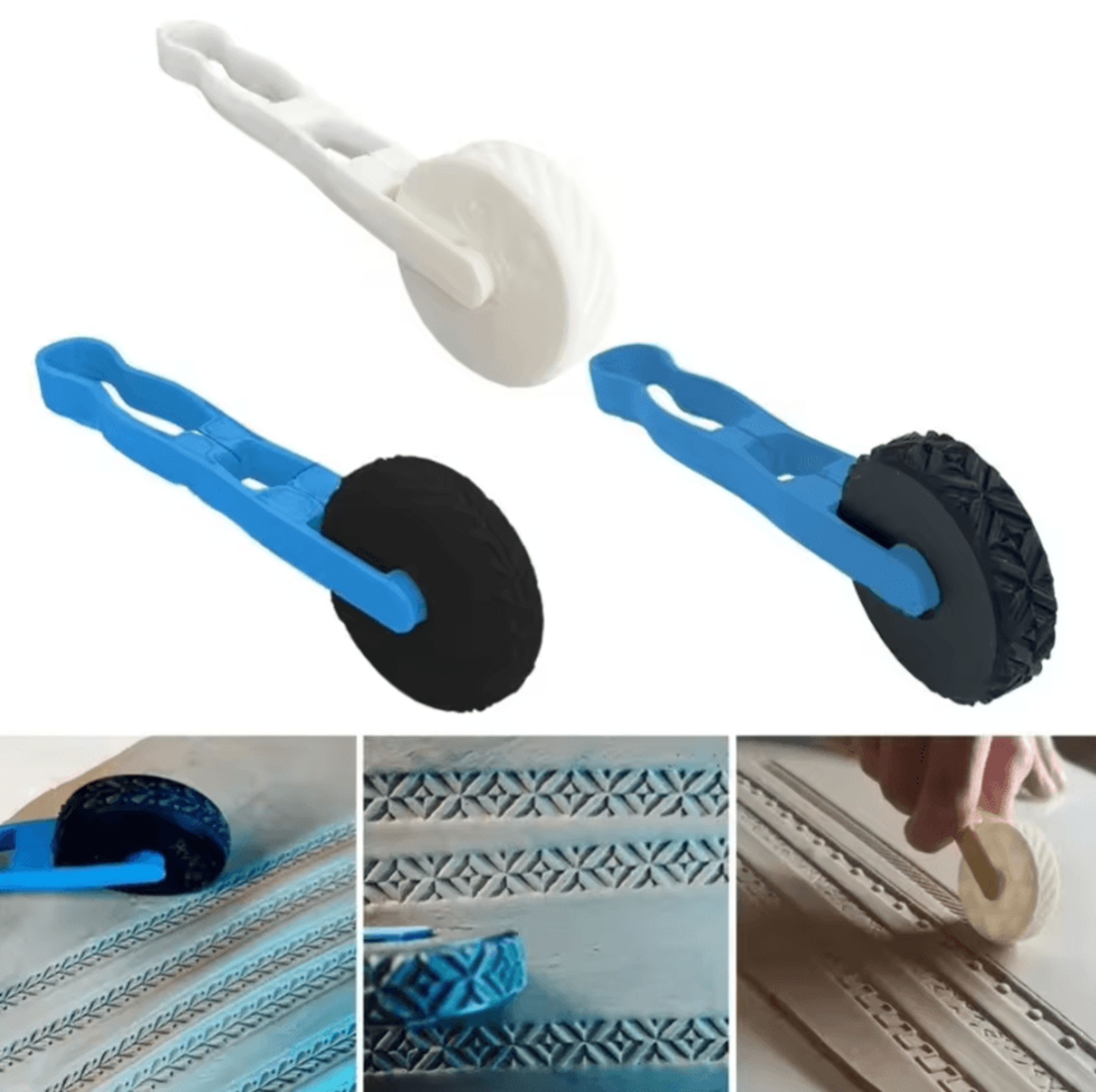 3d printed egyptian floral clay texture roller