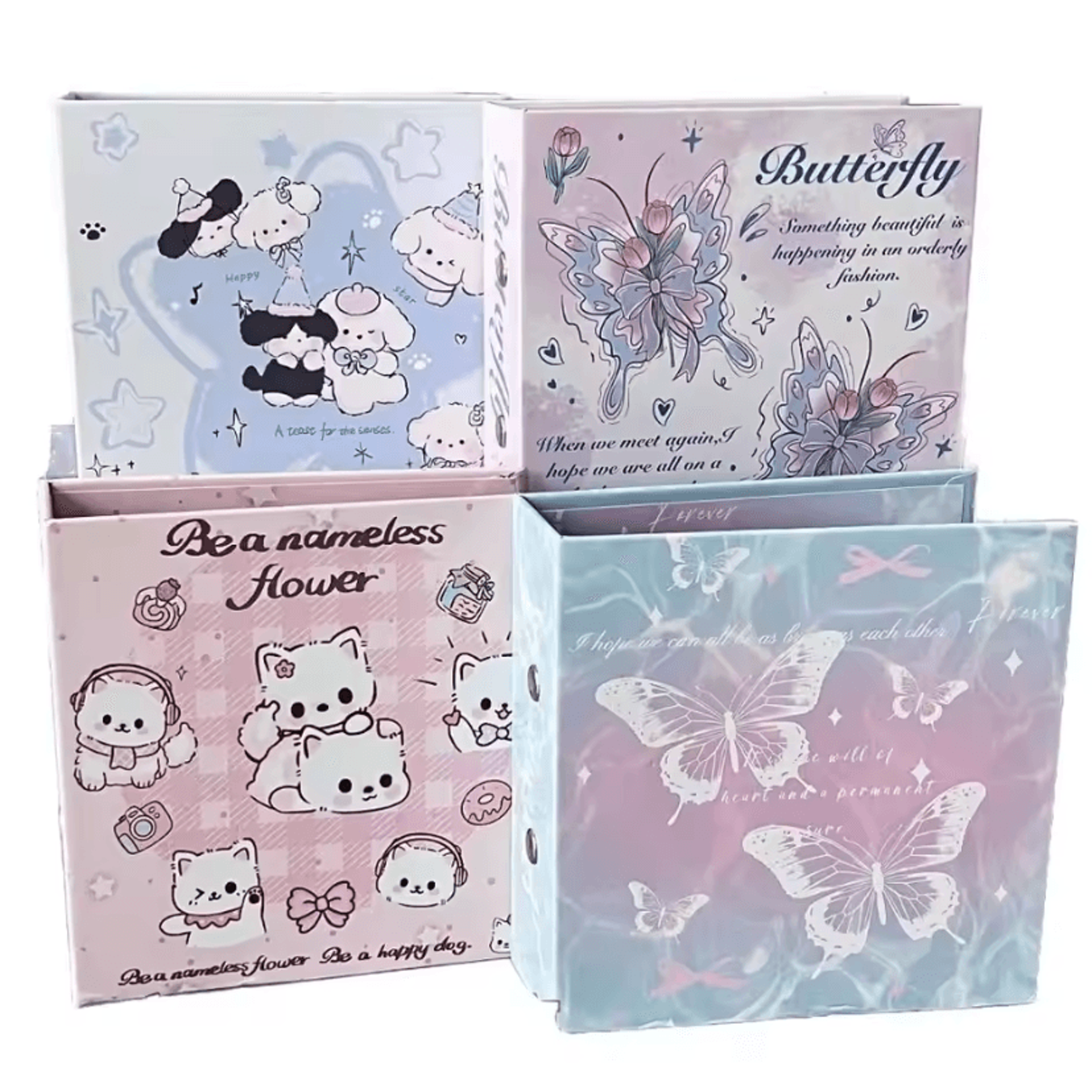 cute butterfly puppy 3 inch kpop photocard binder