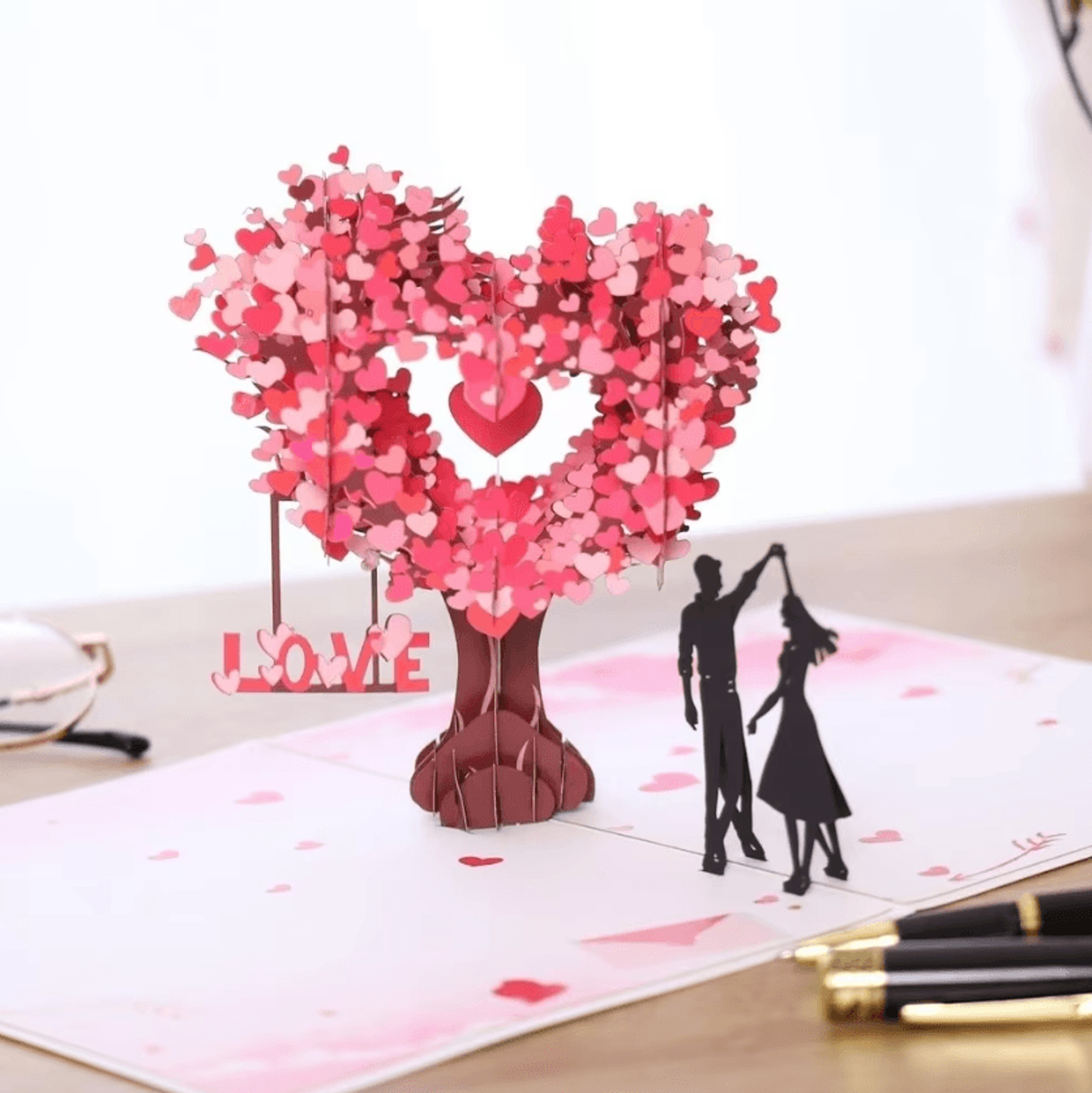3d love tree pop up anniversary card