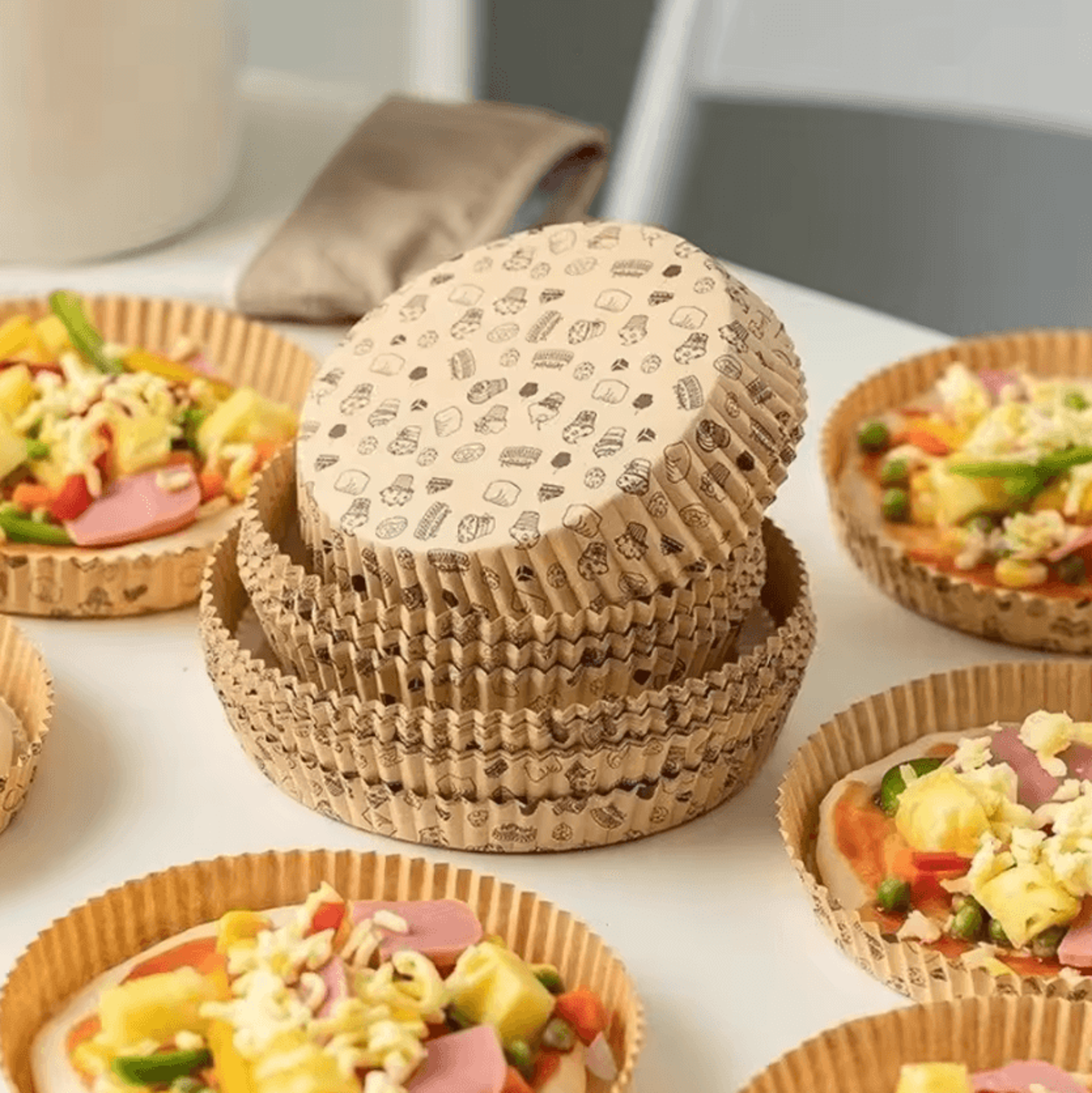 50pcs round non-stick pizza baking paper trays