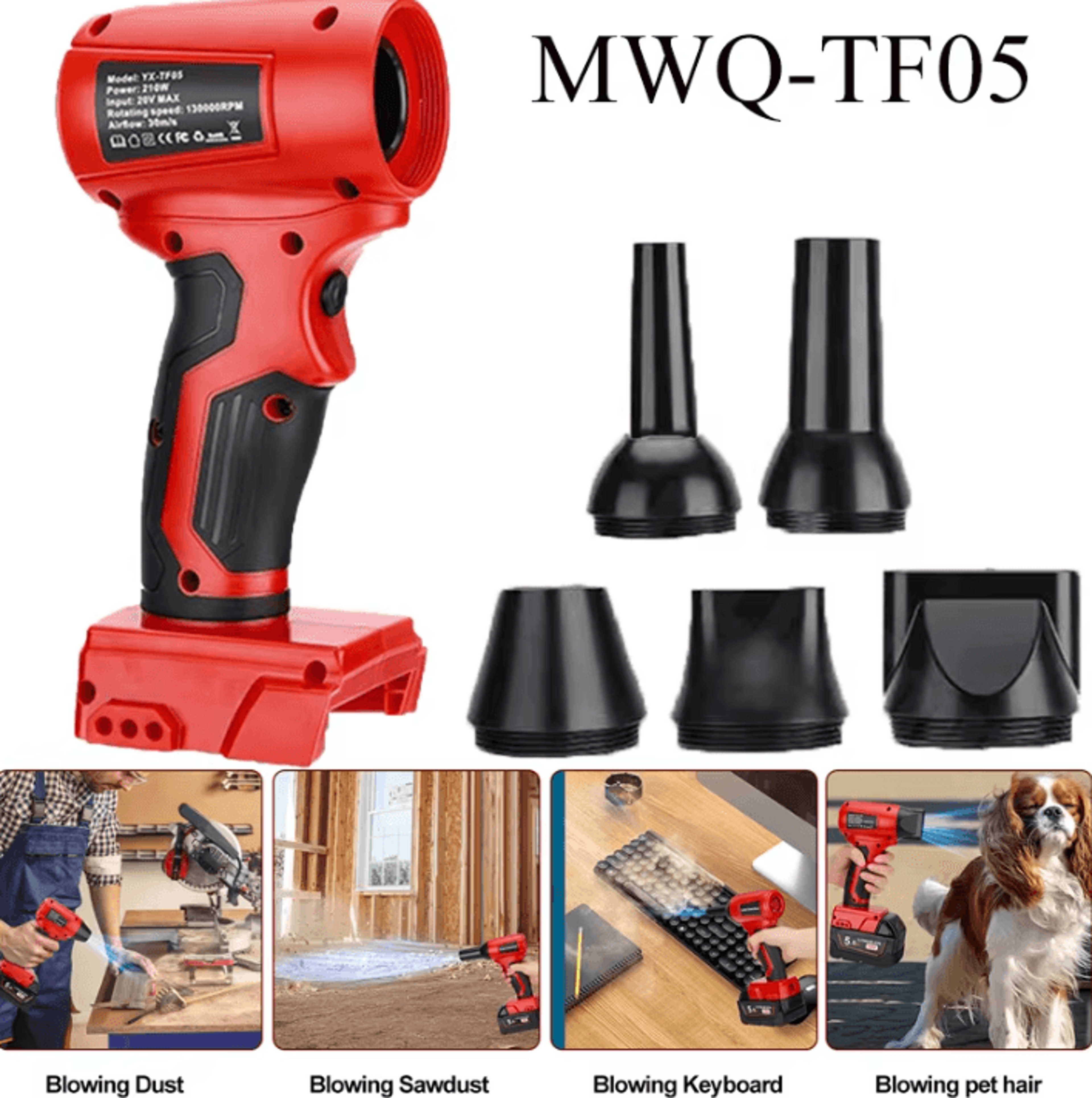 210w high speed mini jet blower for milwaukee 18v battery