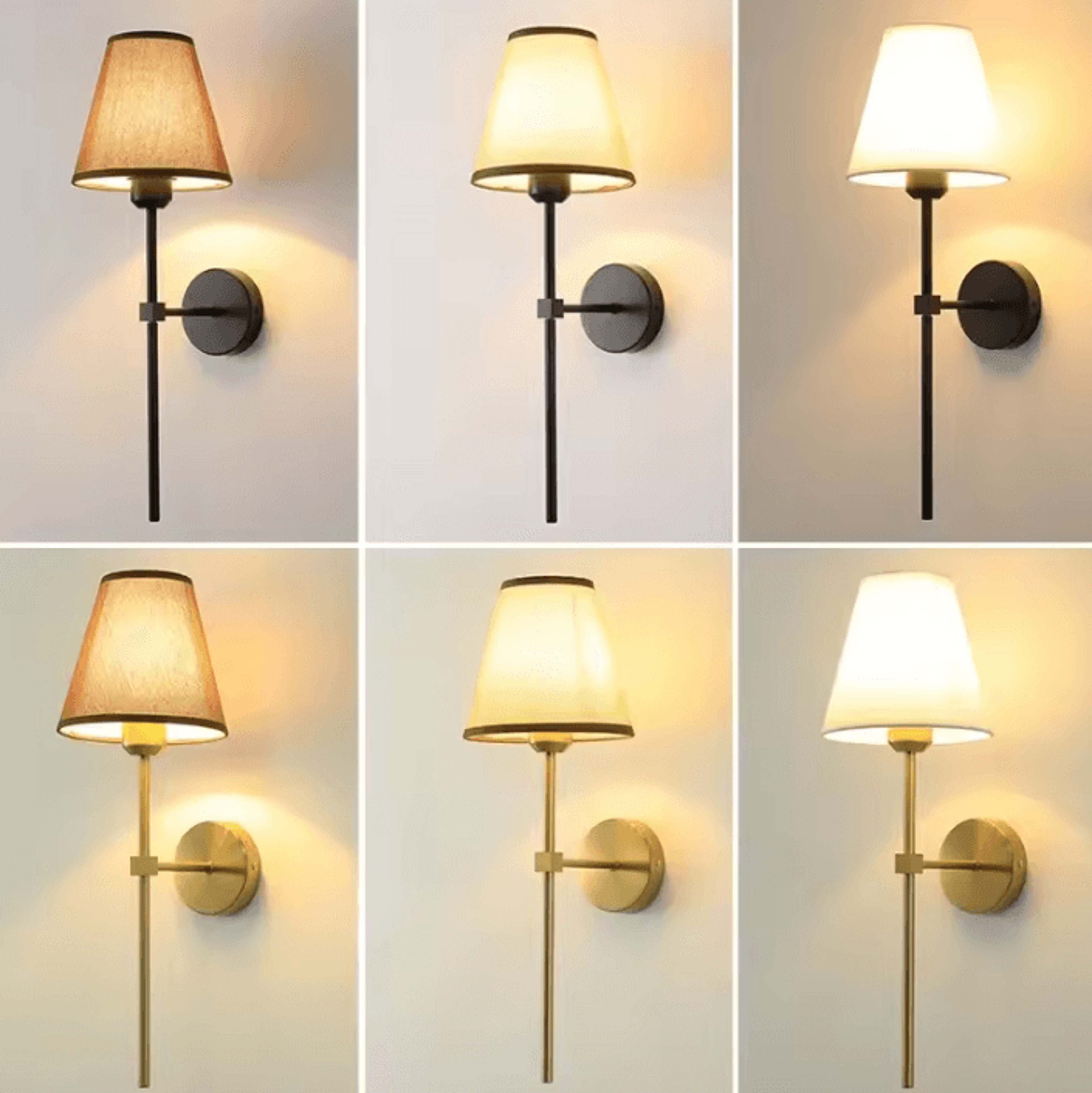 vintage e27 fabric shade wall sconce