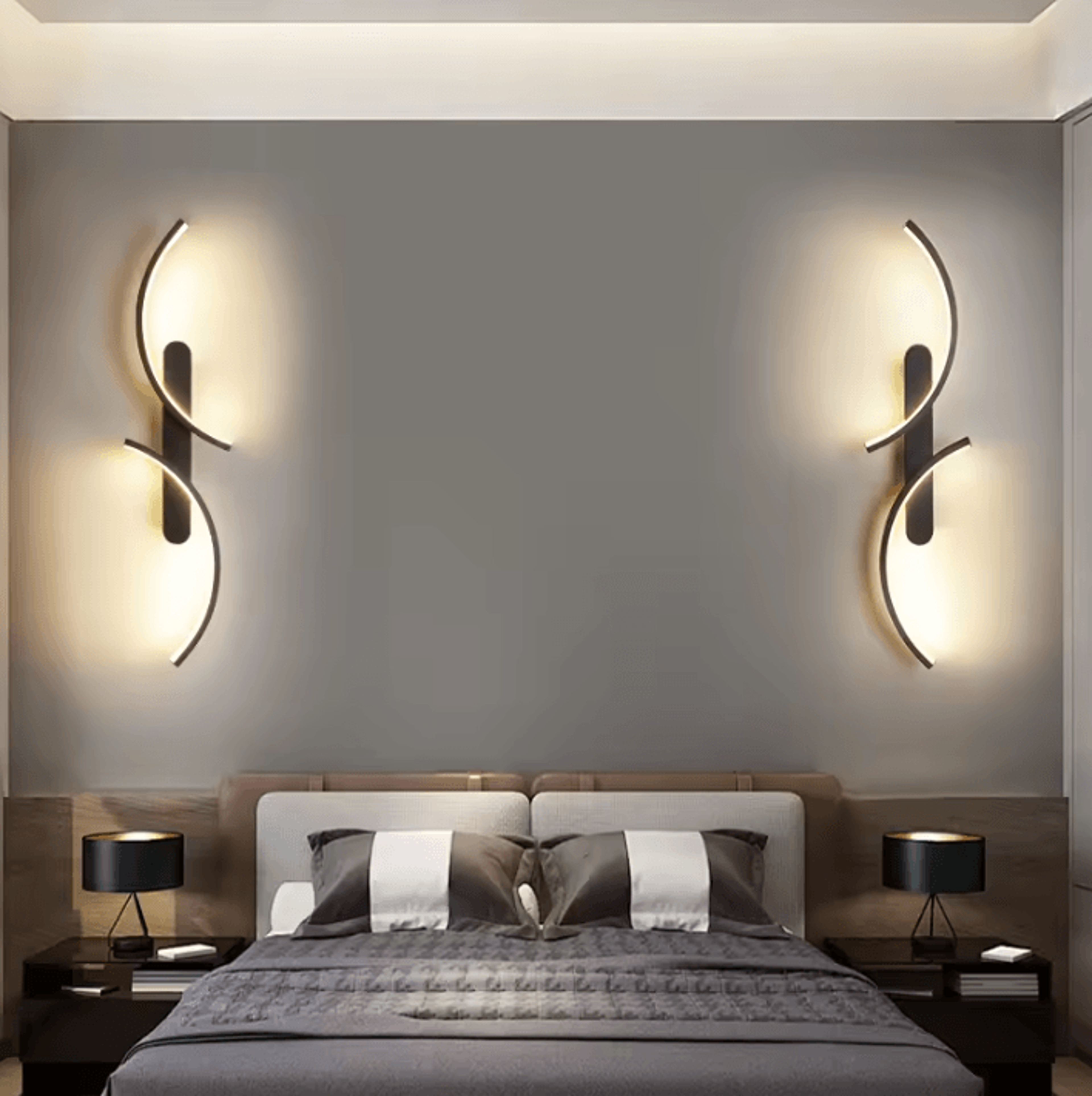 modern c shape led wall sconce