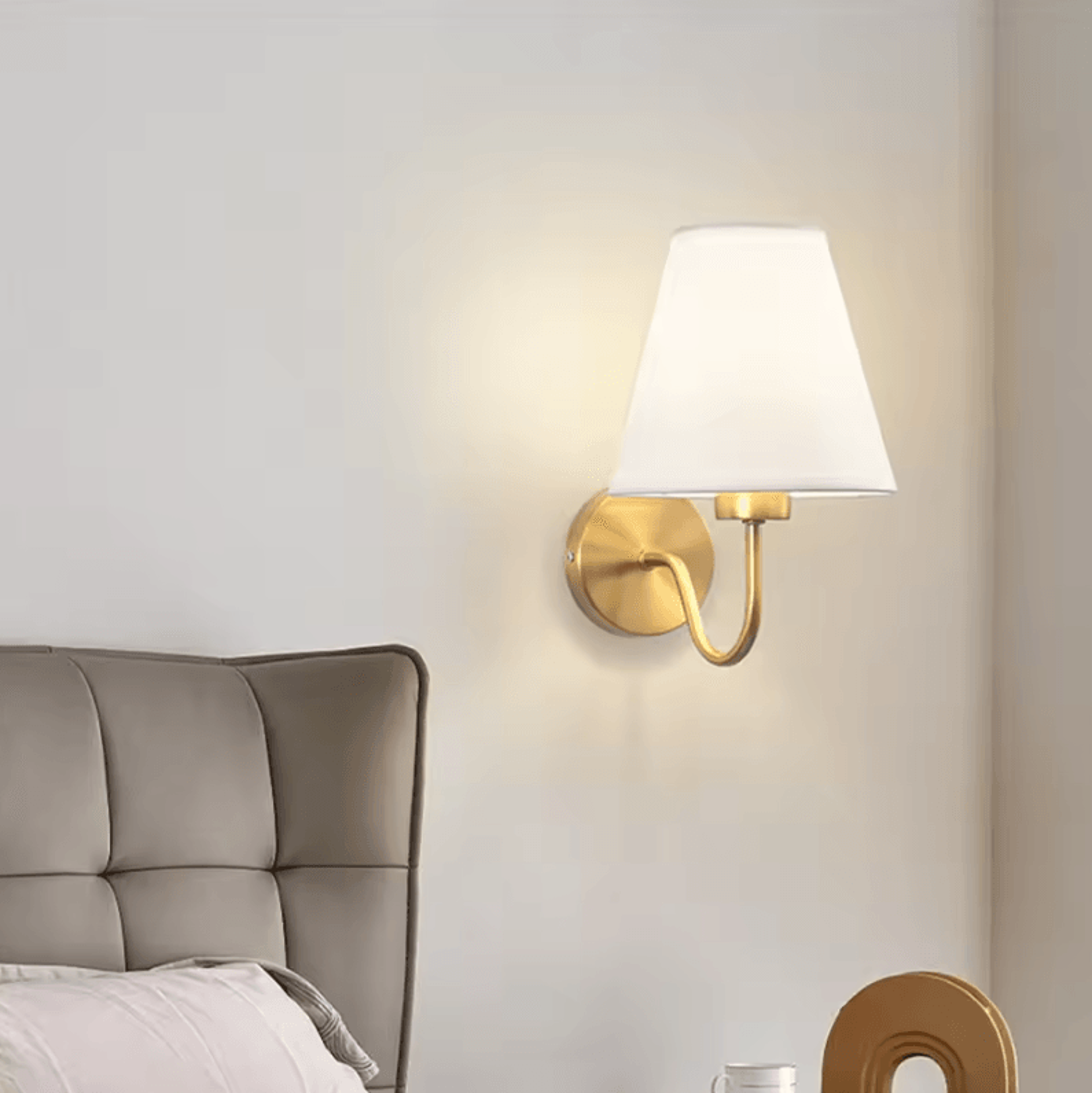 nordic e27 fabric shade wall sconce