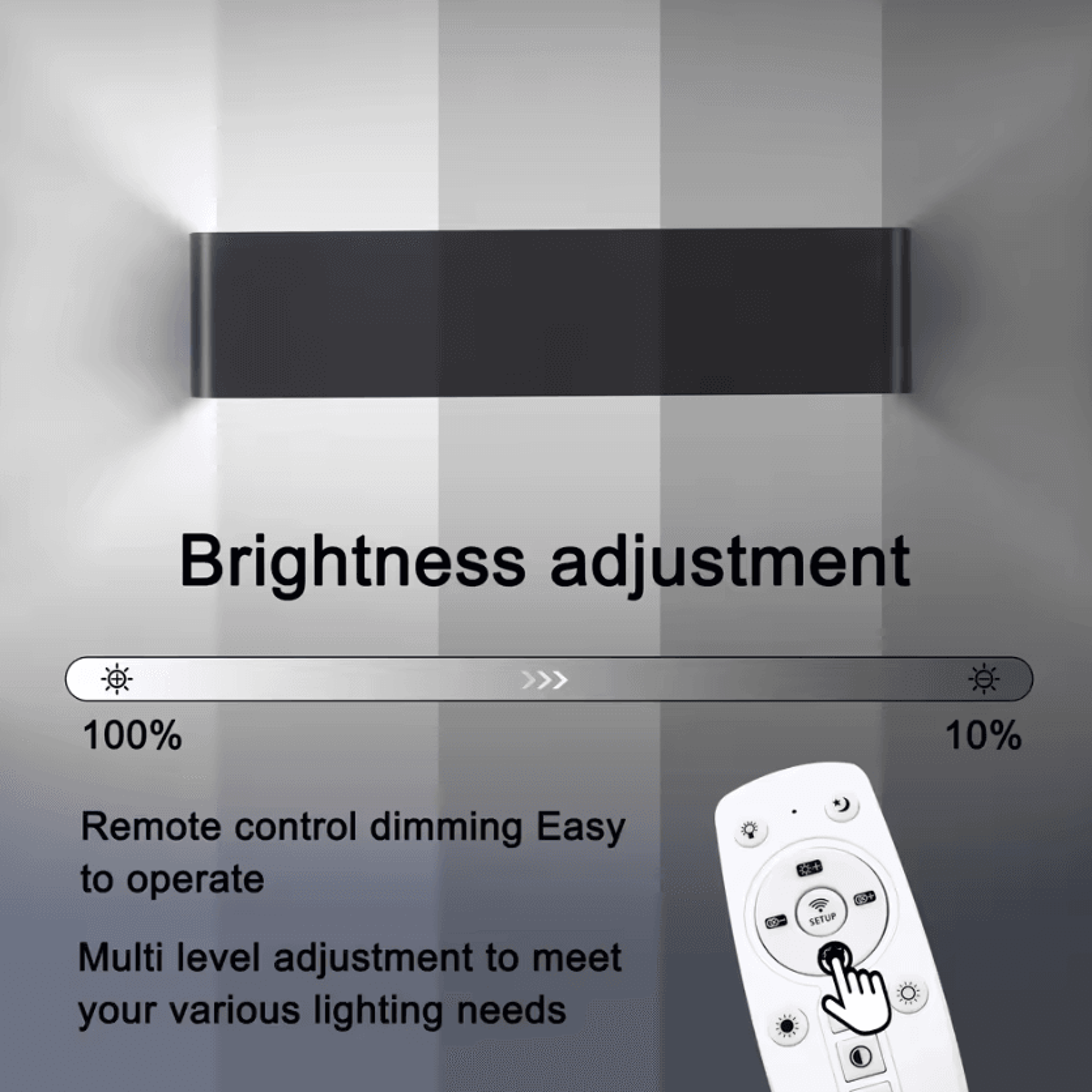 16w remote control dimmable led wall lamp