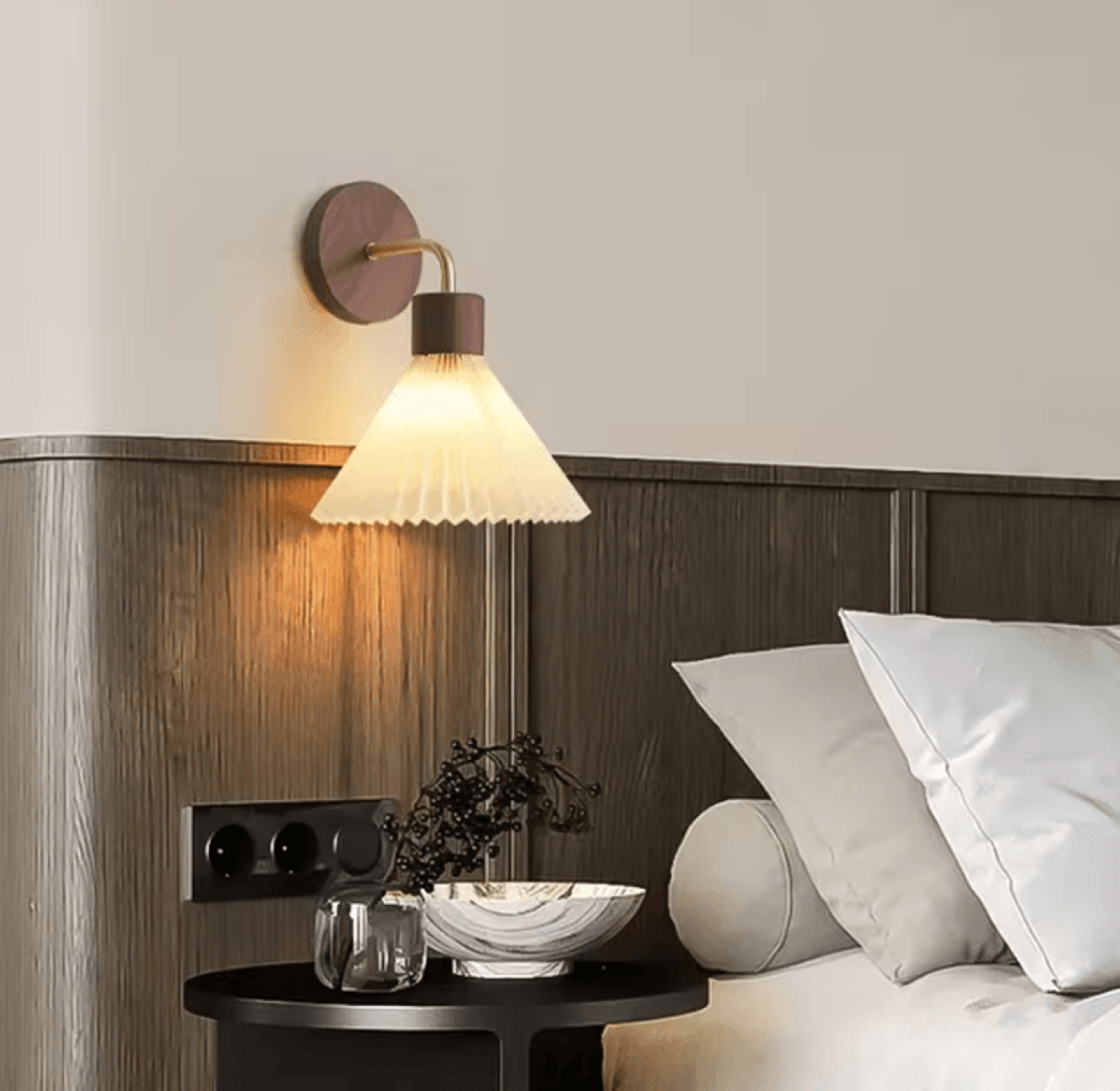 nordic wood e27 bedside wall lamp