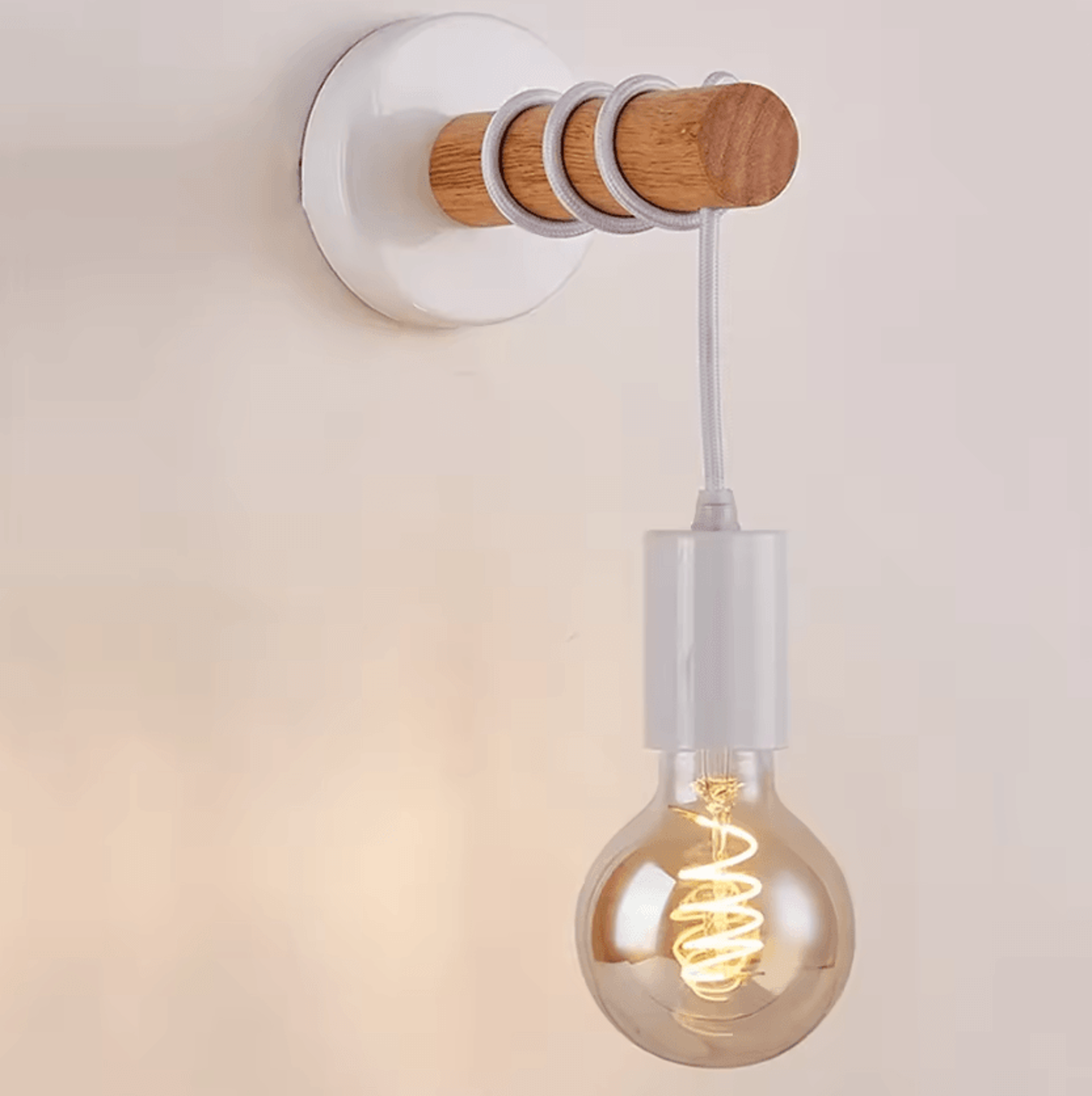 retro wood e27 wall sconce