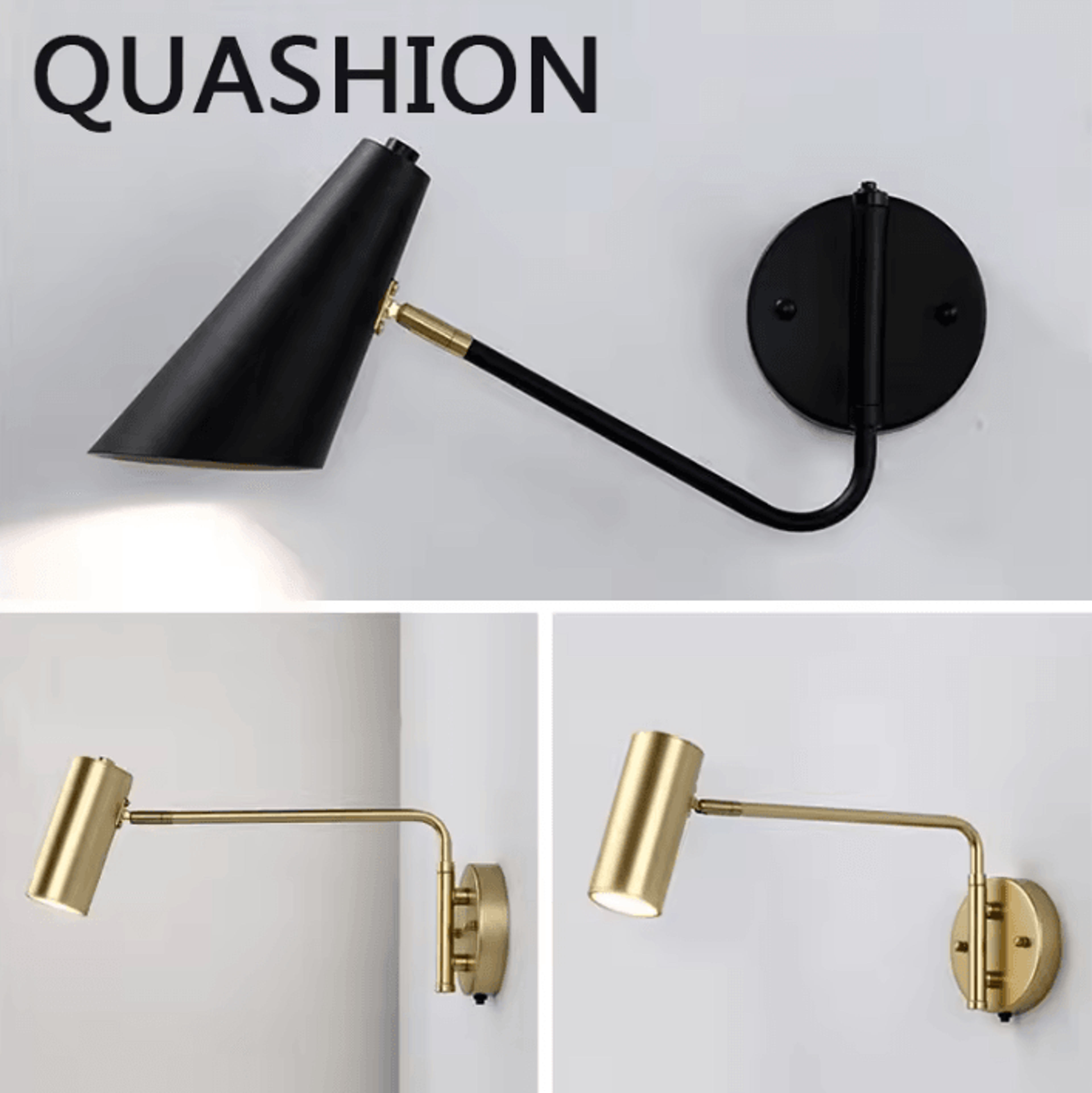 nordic copper led wall light adjustable bedside reading lamp