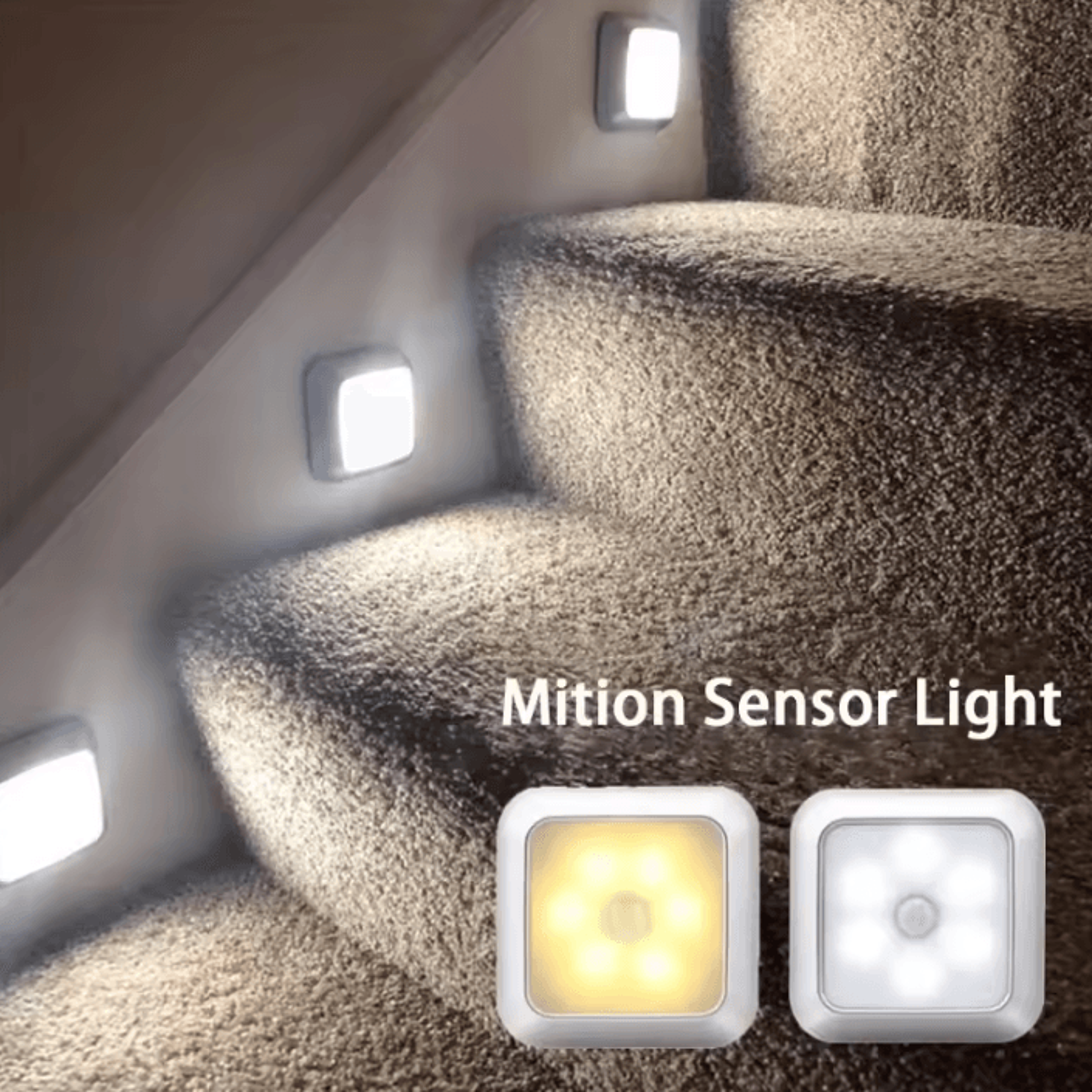 wireless motion sensor cabinet light 6 led night lamp