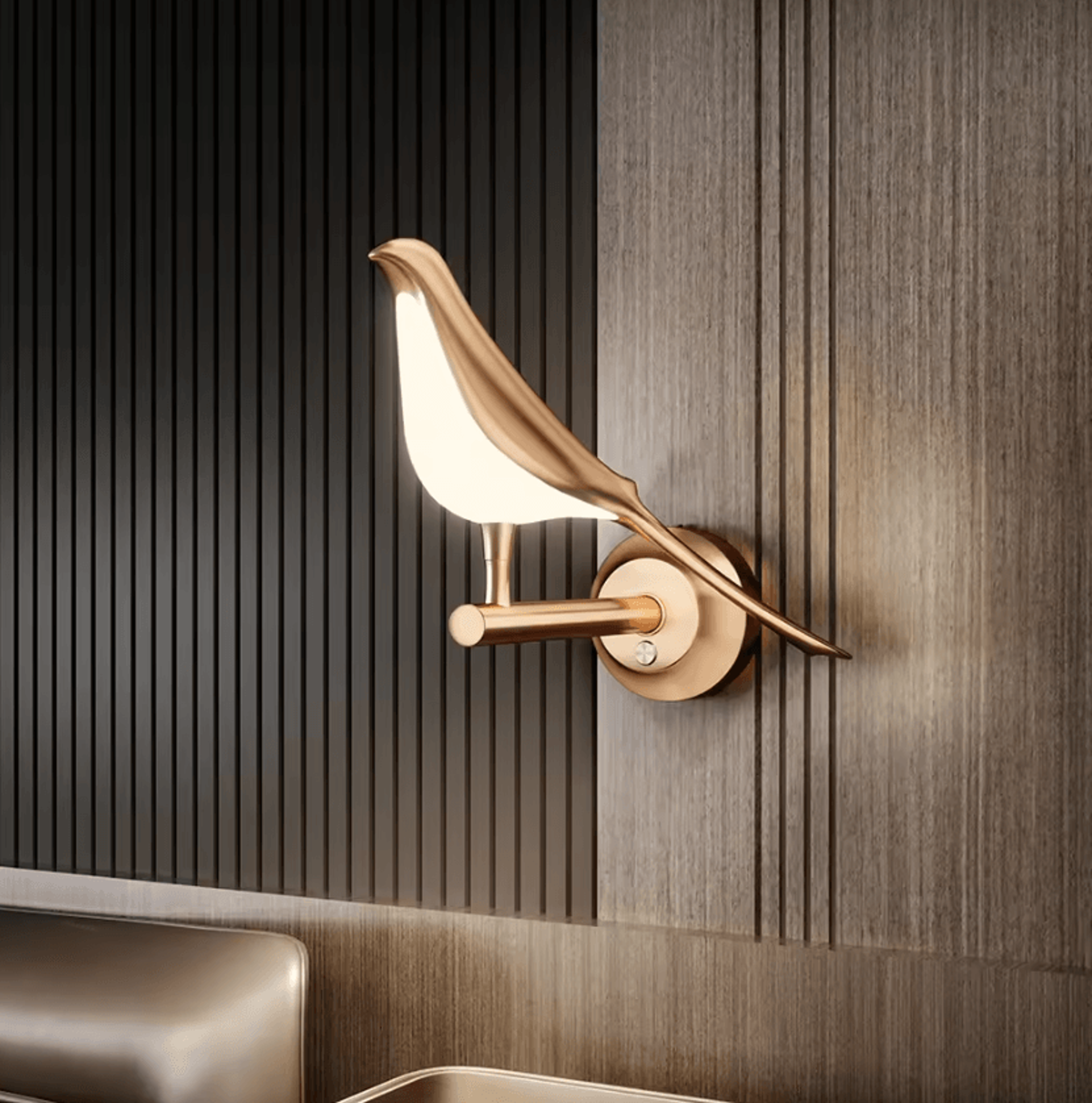modern rose gold bird led wall lamp nordic decorative sconce