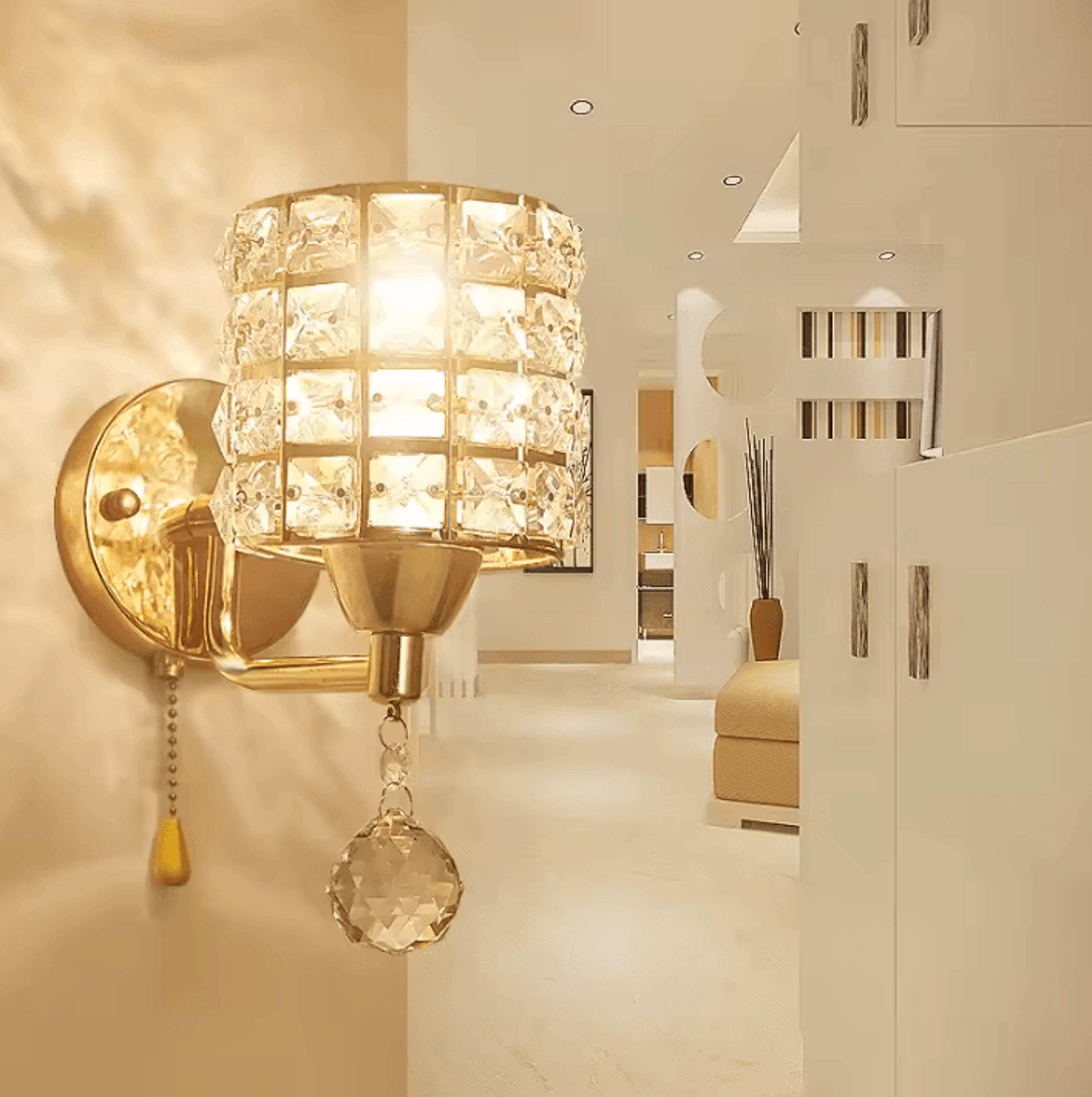 modern crystal wall sconce gold silver e27 light