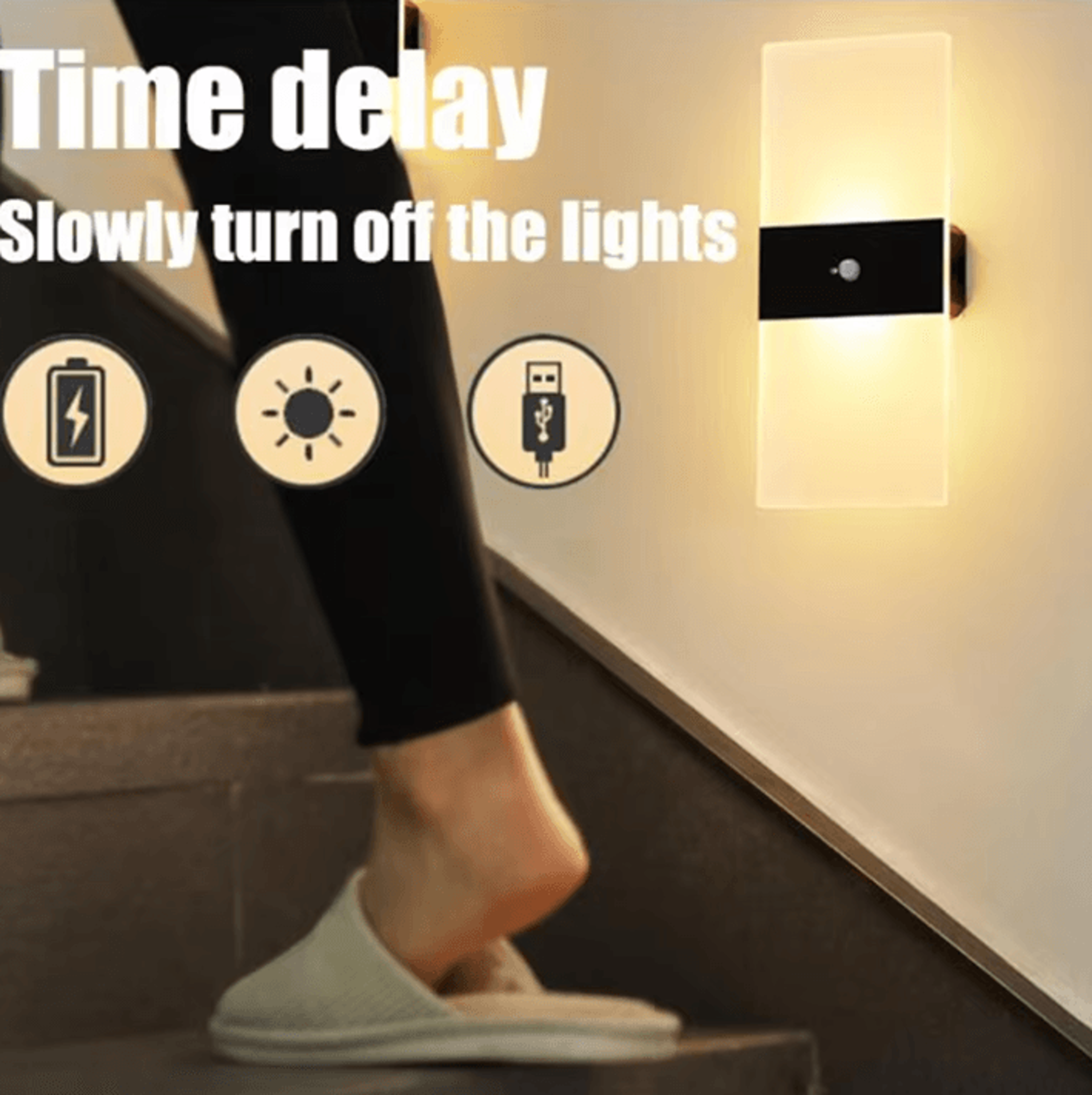 usb rechargeable motion sensor wall light