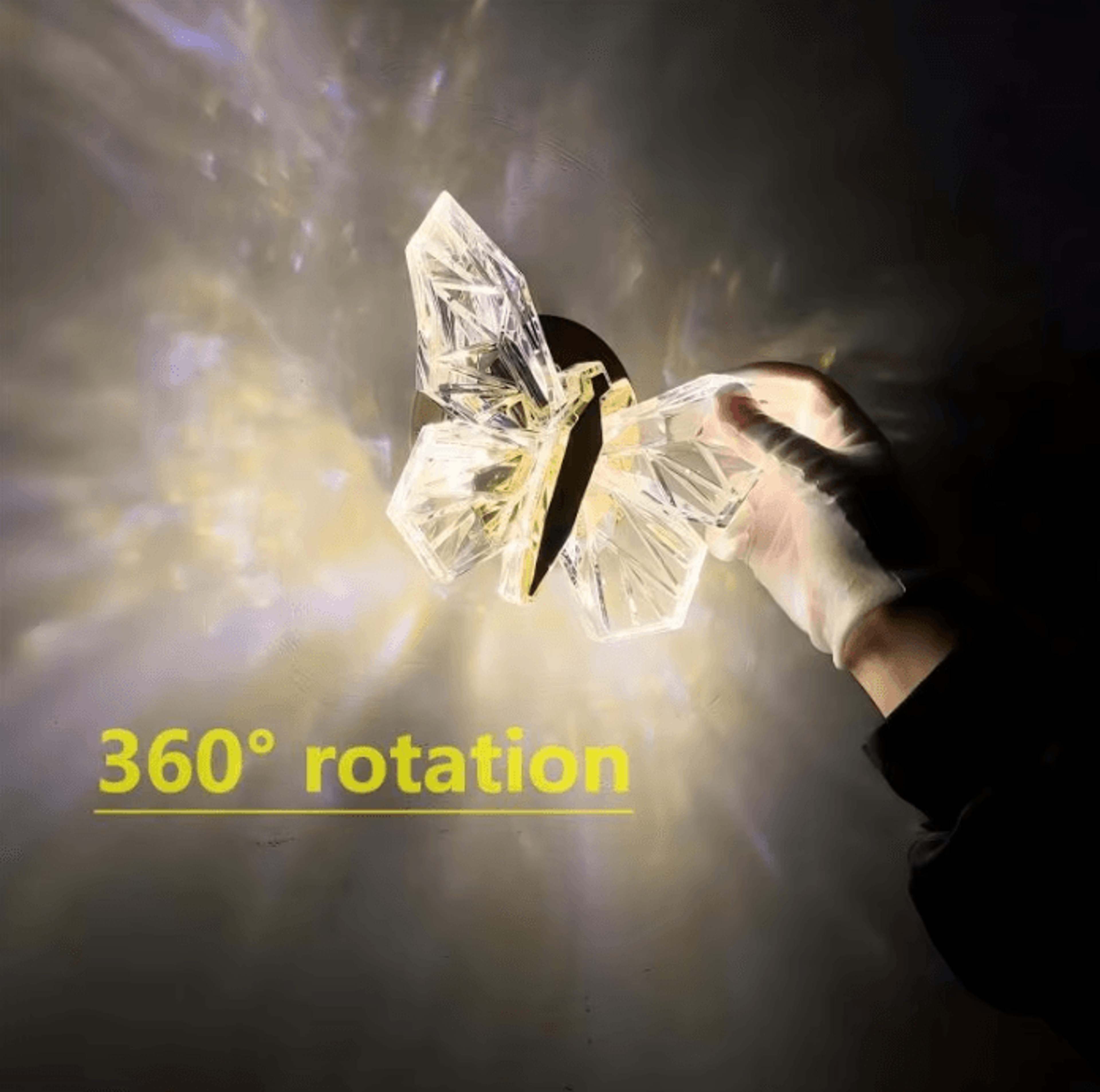 360 degree rotating led butterfly wall lamp