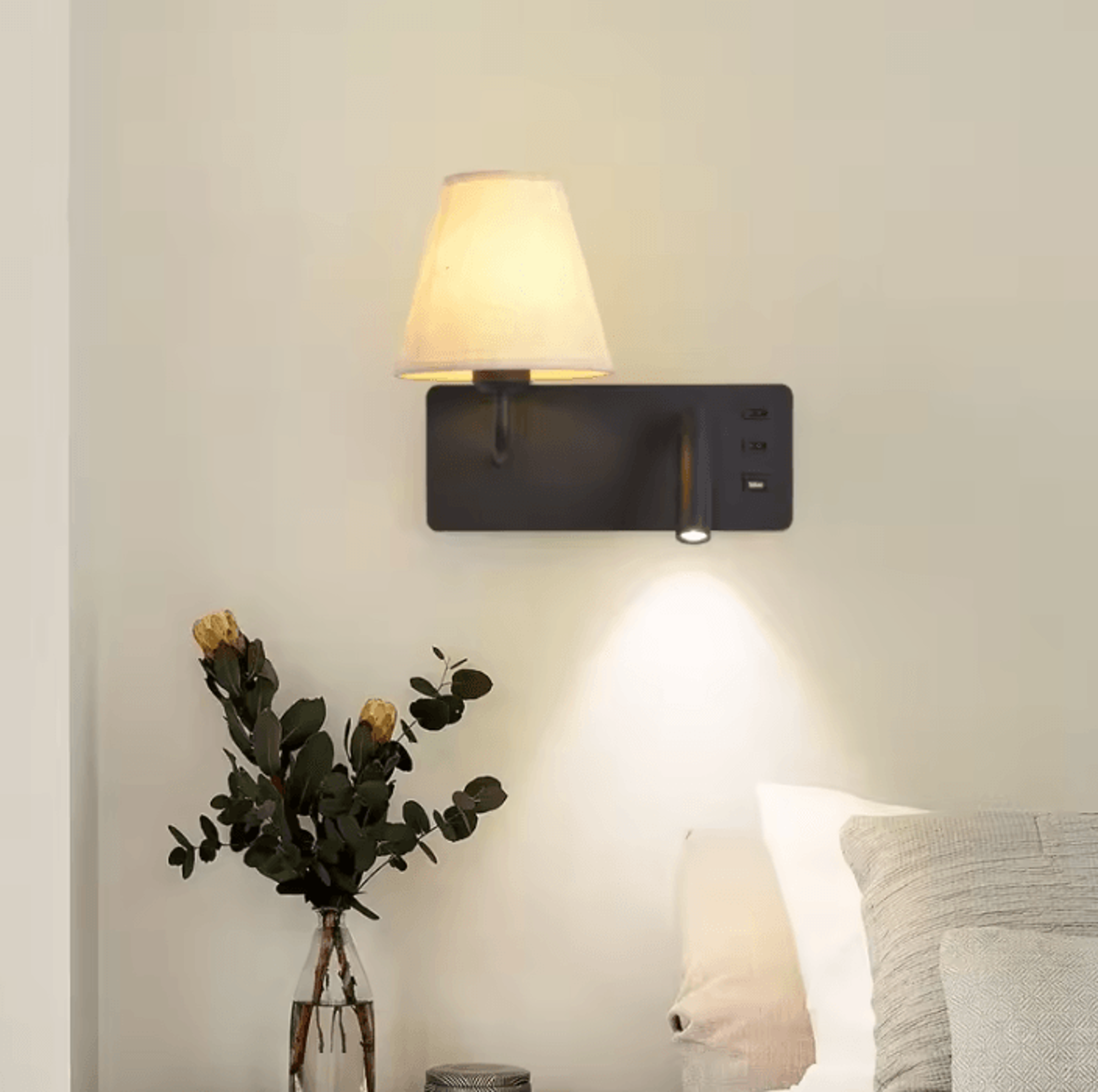 nordic led wall lamp with usb and switch