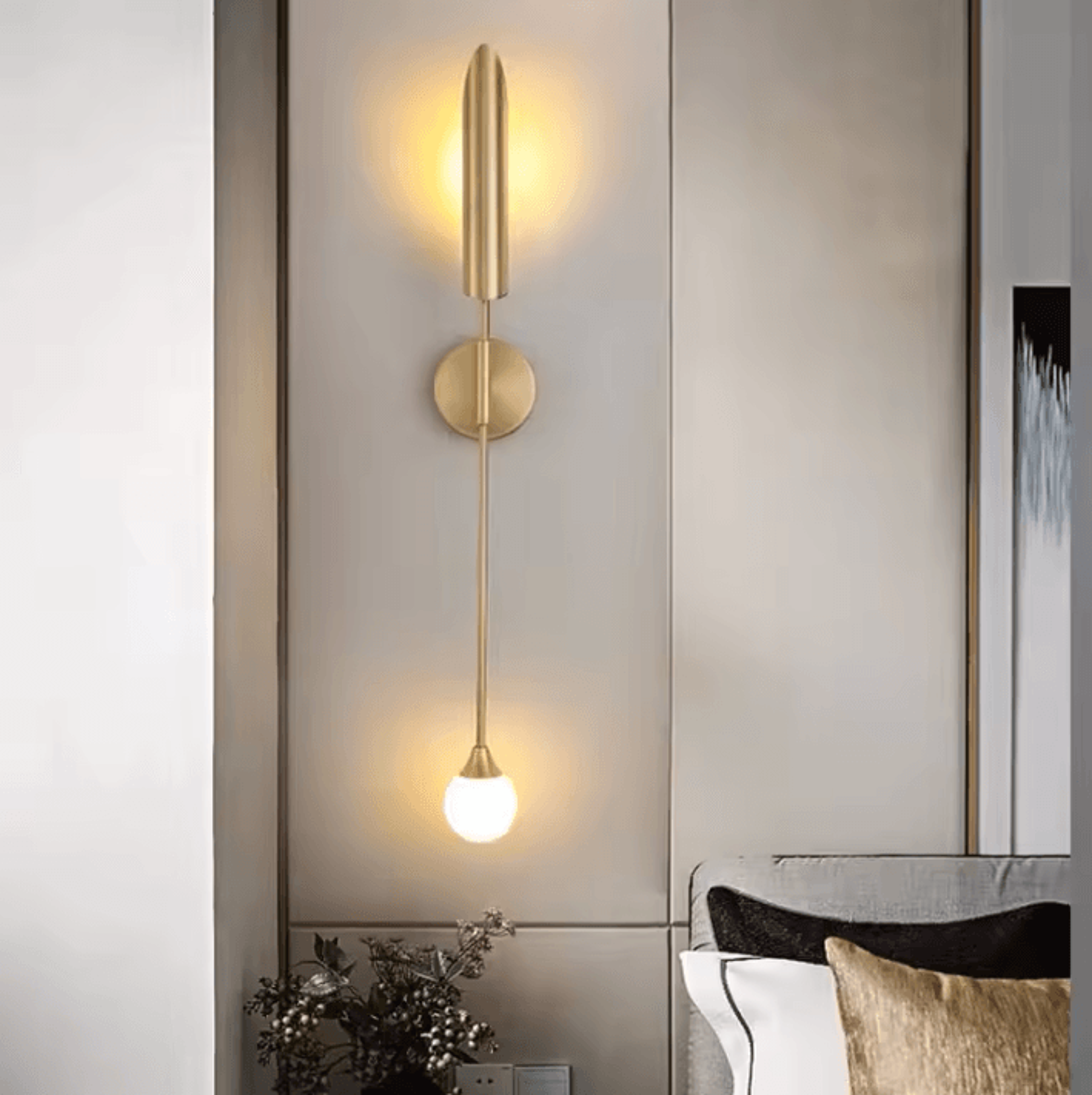 modern luxury gold inclined tube wall sconce