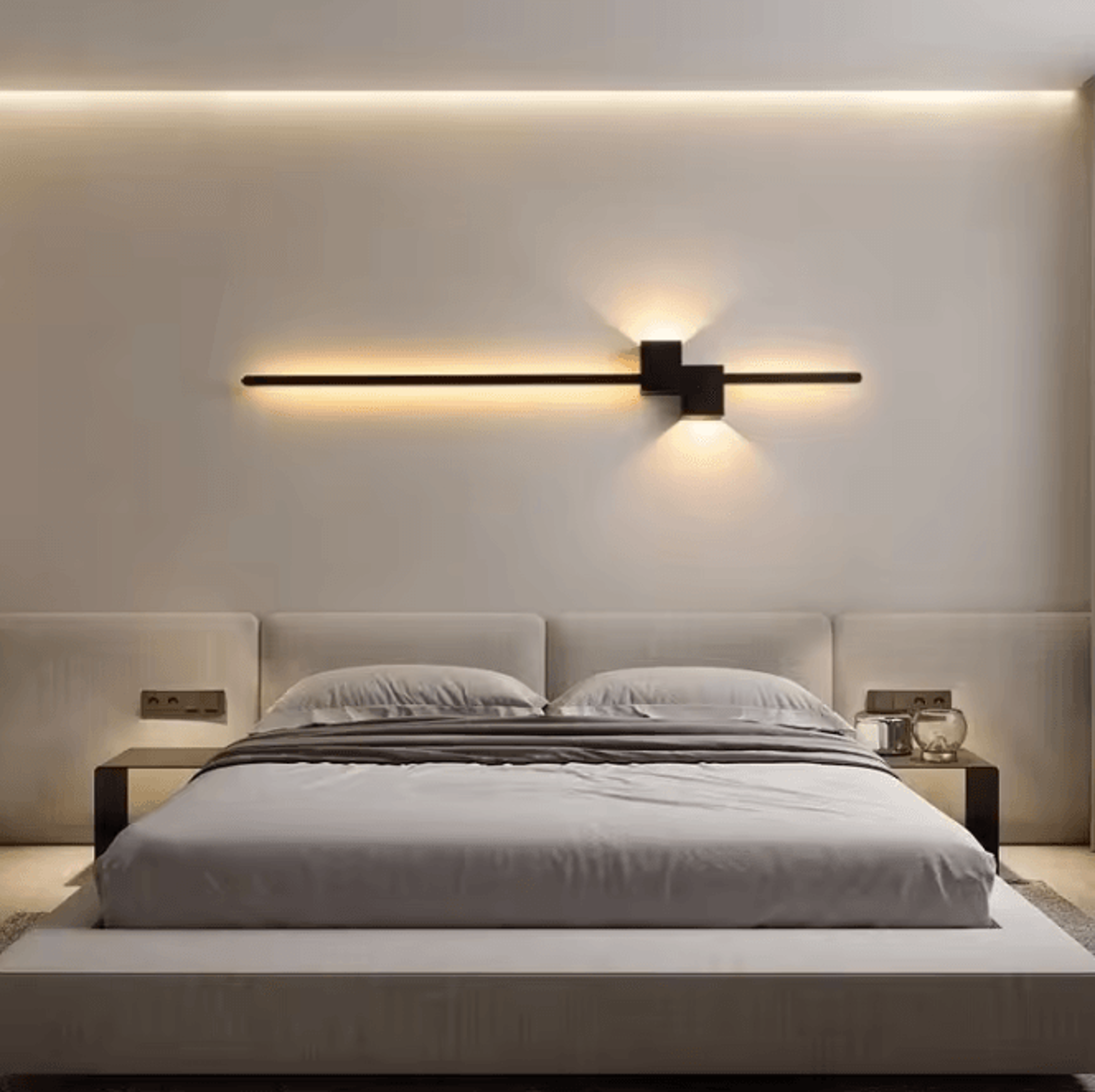 modern black long strip led wall sconce