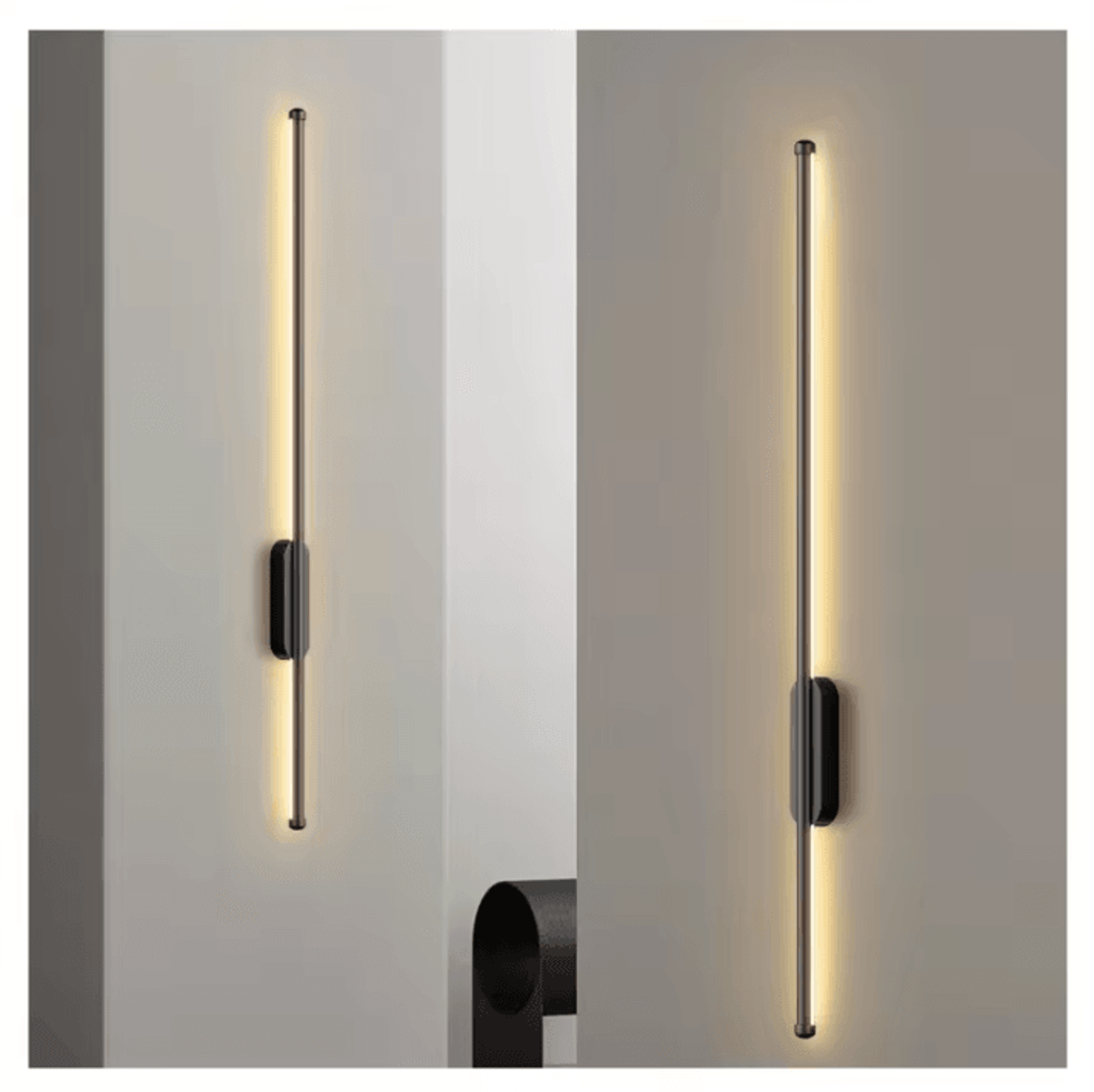 modern black gold led strip wall sconce