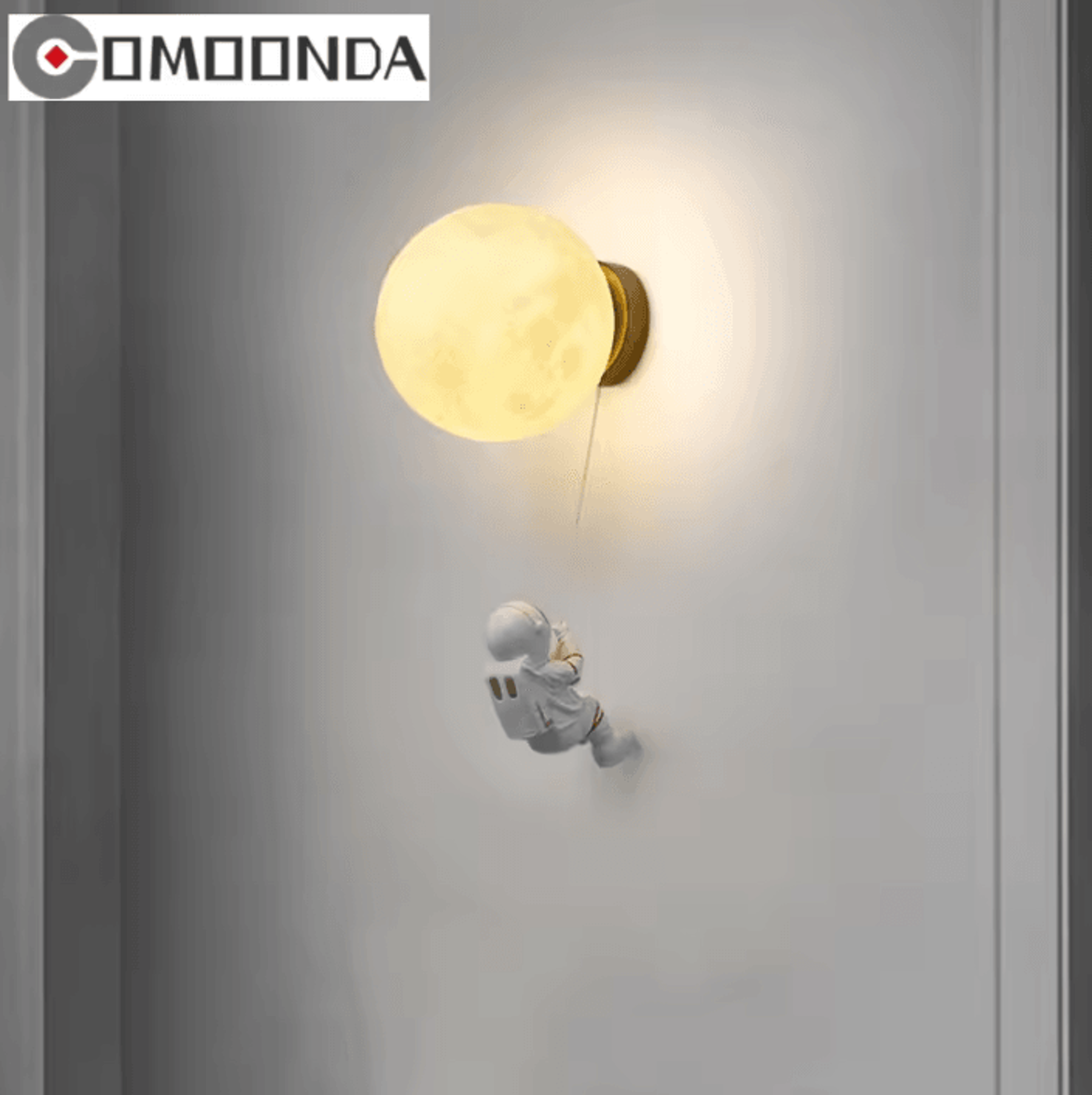 astronaut moon wall lamp for kids bedroom