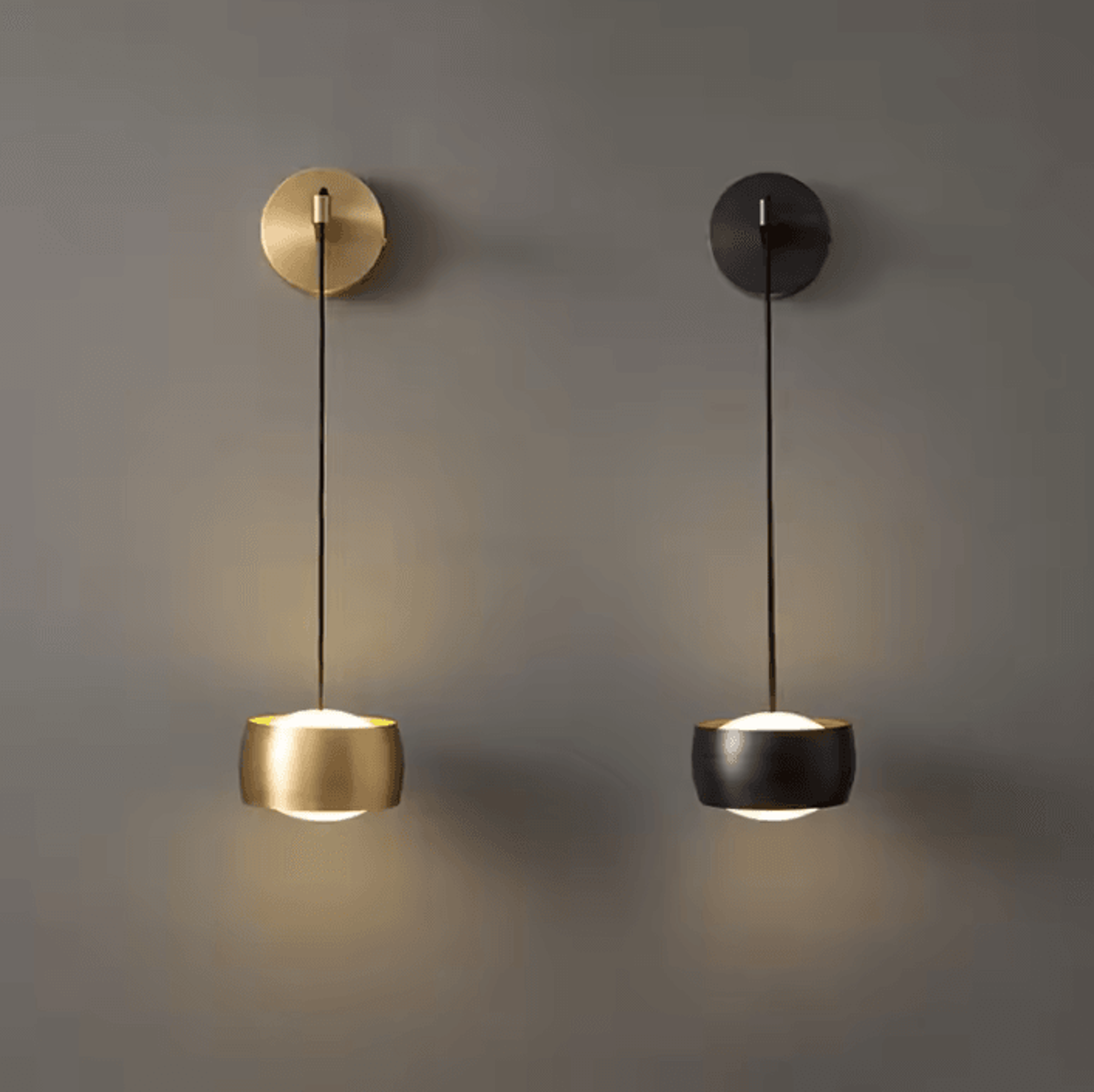 modern copper adjustable led bedside reading wall lamp