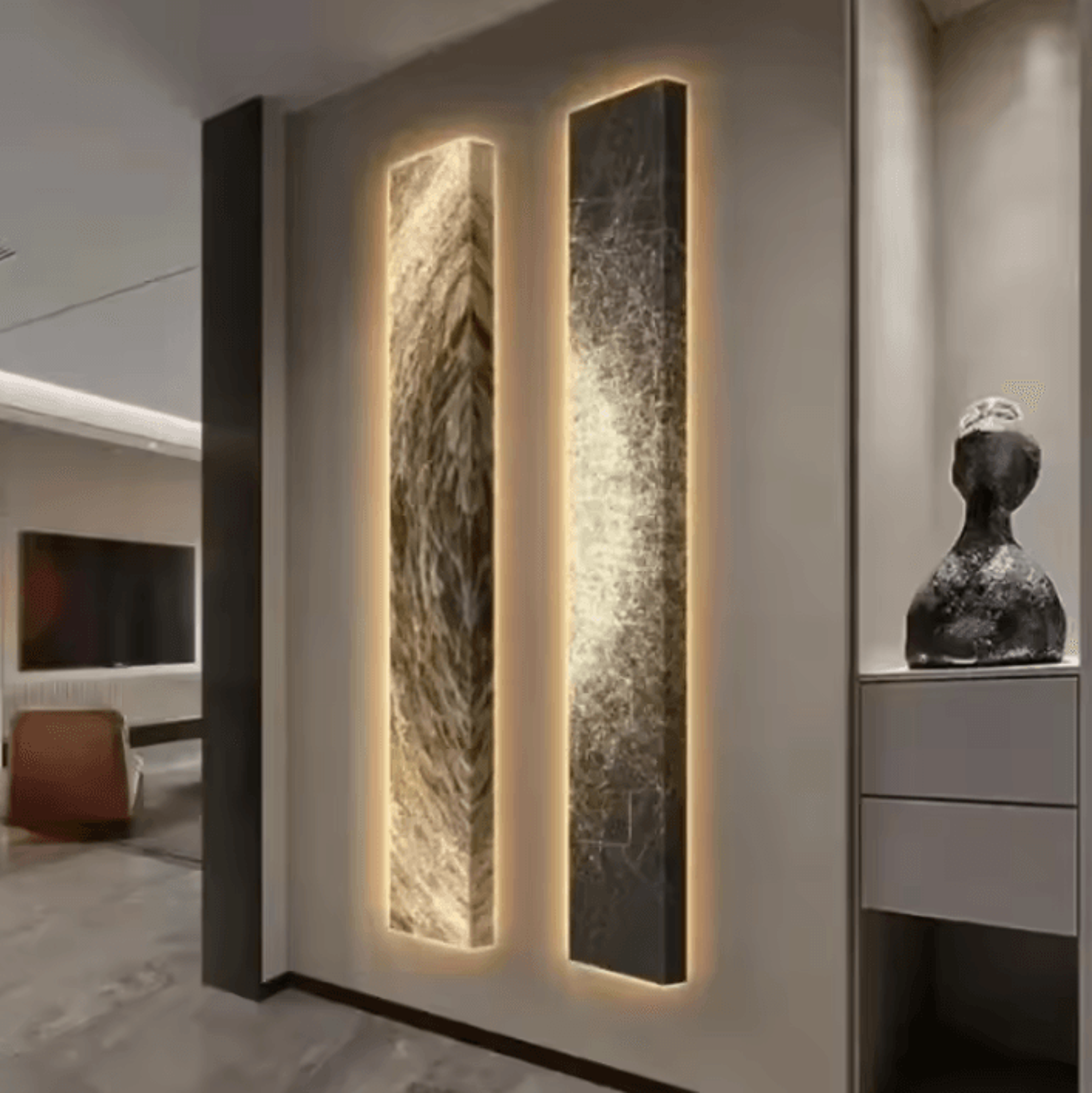 modern luxury luminous led wall art lamp