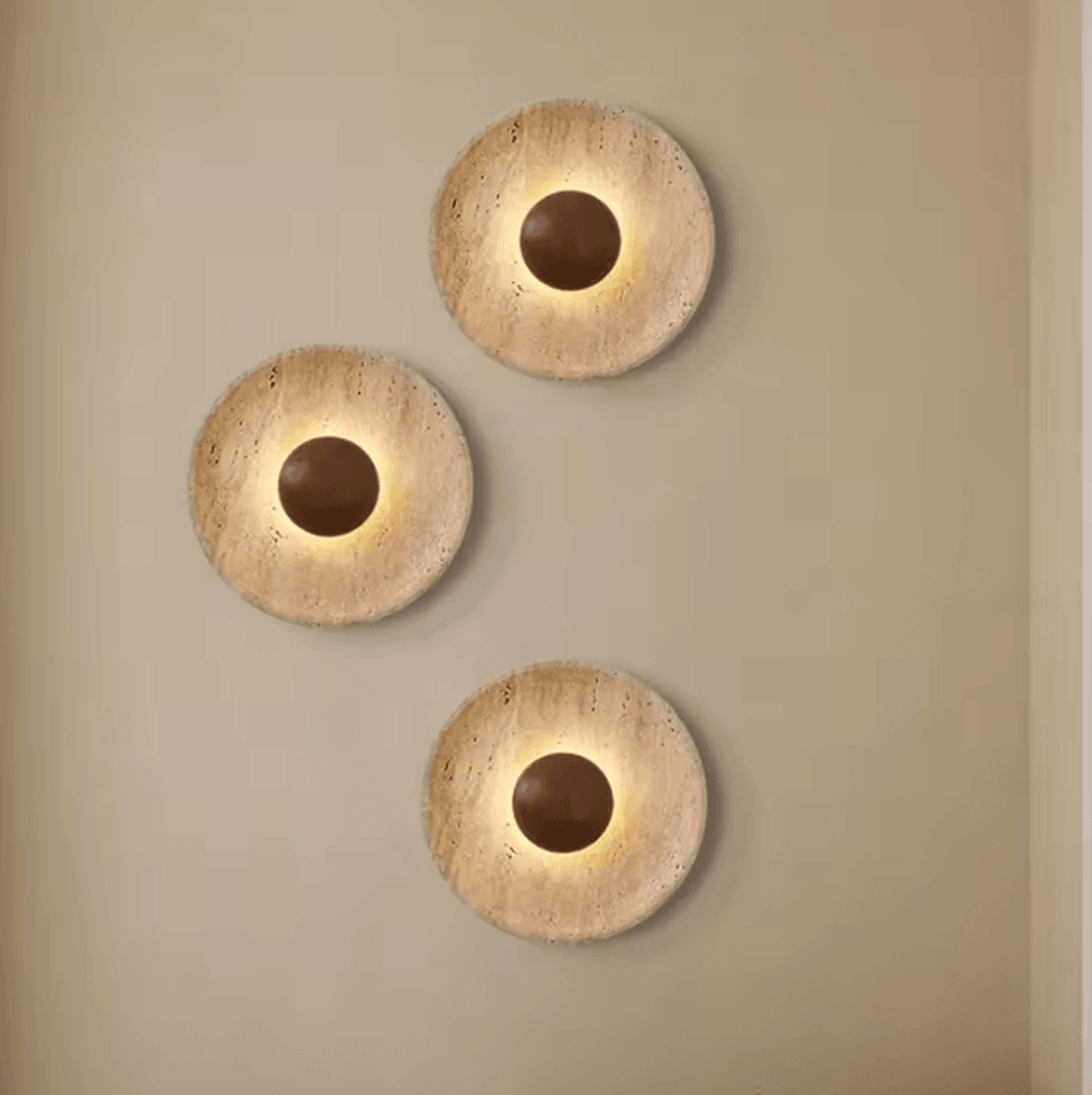 modern natural stone wood led wall sconce