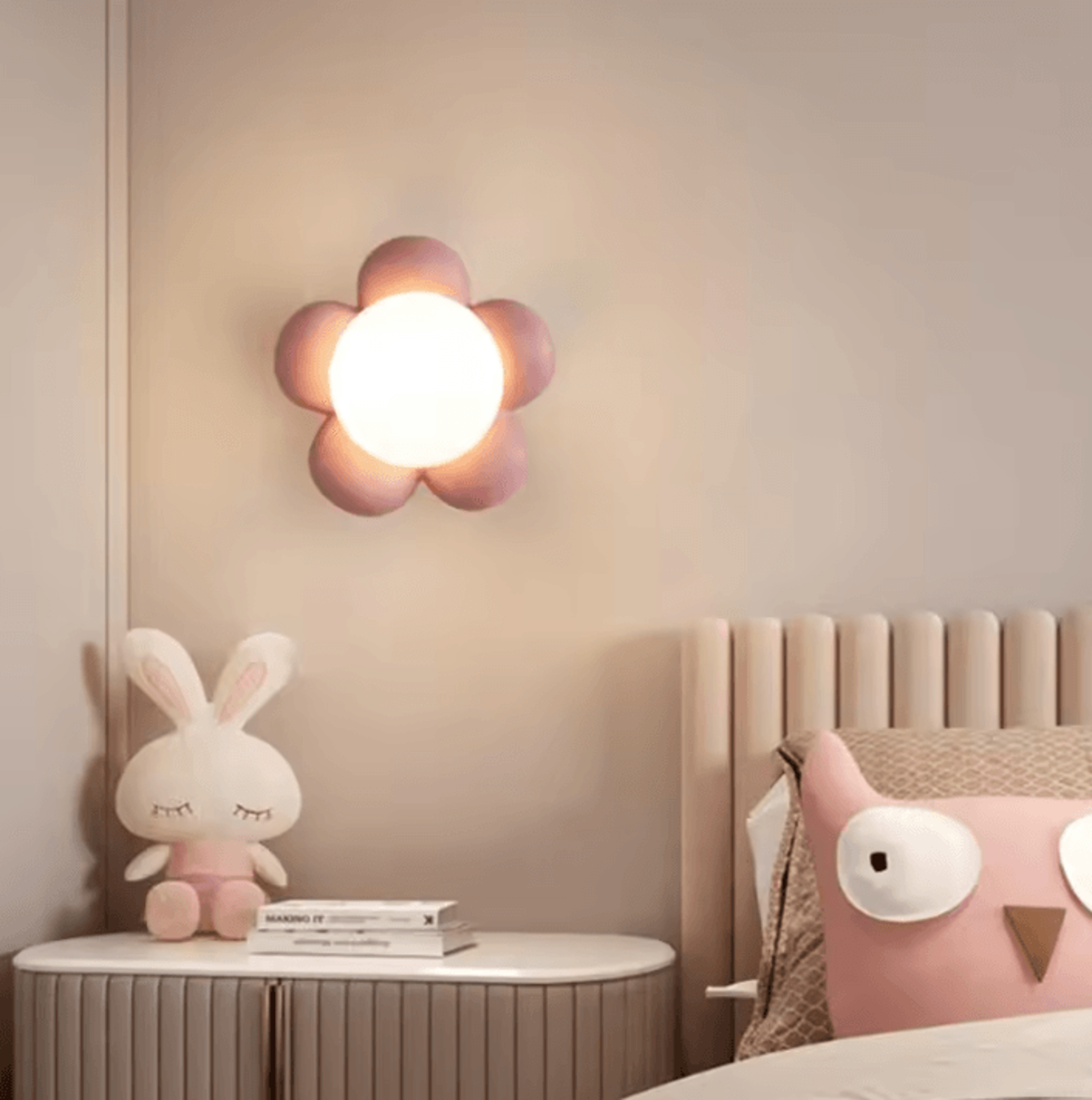 modern flower led wall lamp for kids room